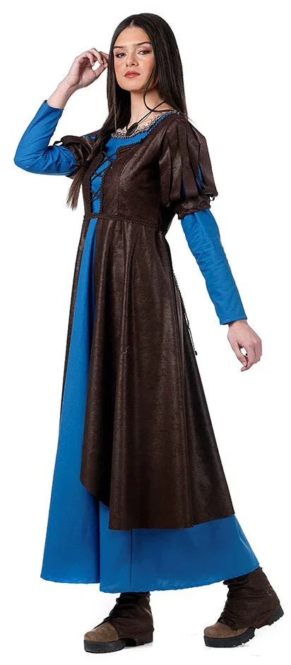 Disfraz de Princesa Medieval Azul Largo para Mujer Princesas y Damas Medievales Limit Sport