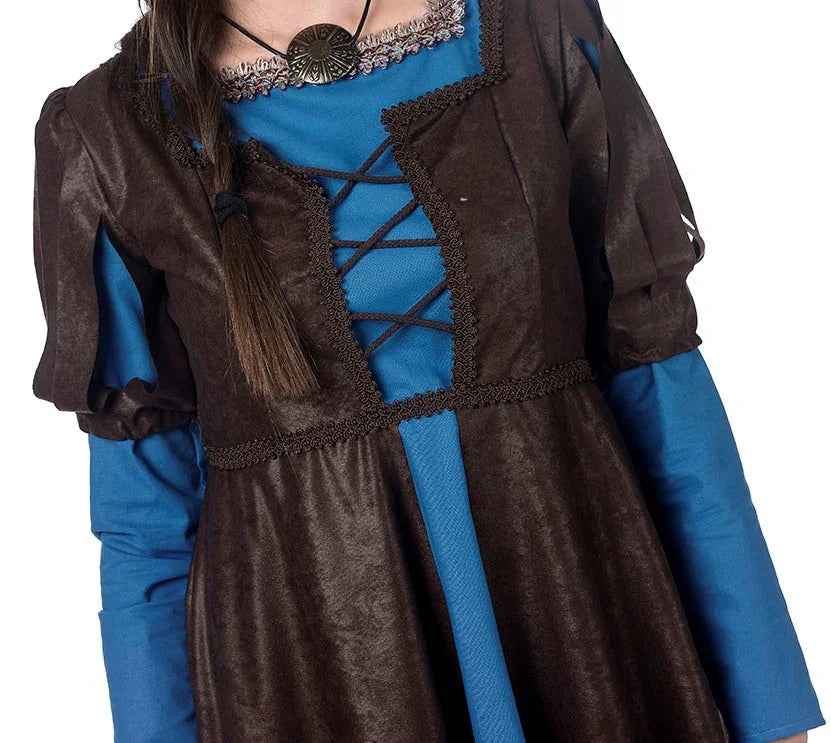 Disfraz de Princesa Medieval Azul Largo para Mujer Princesas y Damas Medievales Limit Sport
