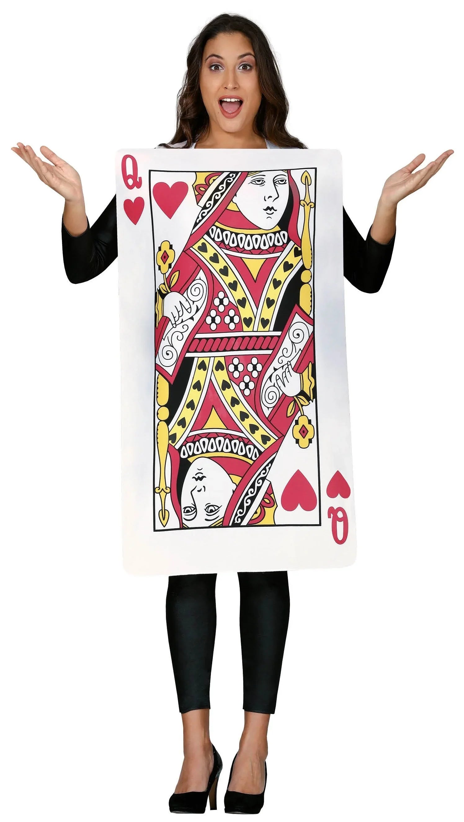 Disfraz de Carta de Reina de Corazones para Mujer Cartas Poker Guirca