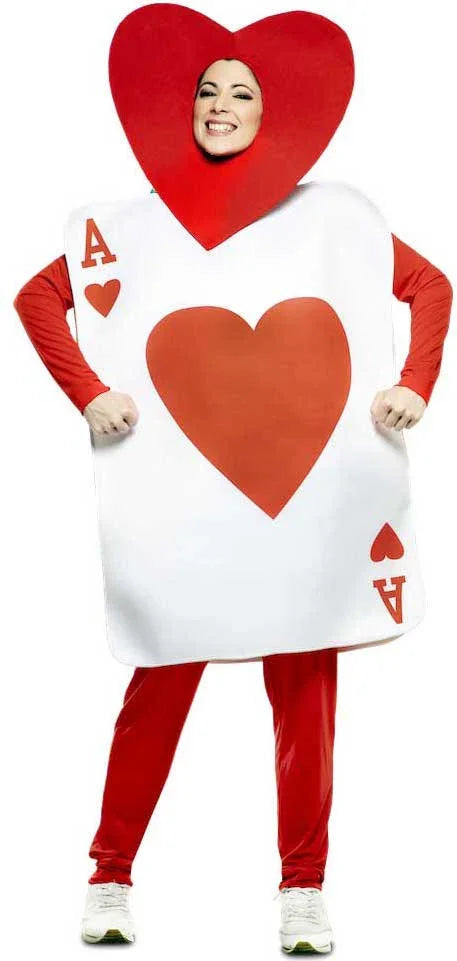 Disfraz de Carta As de Corazones para Adulto Cartas Poker EuroCarnavales
