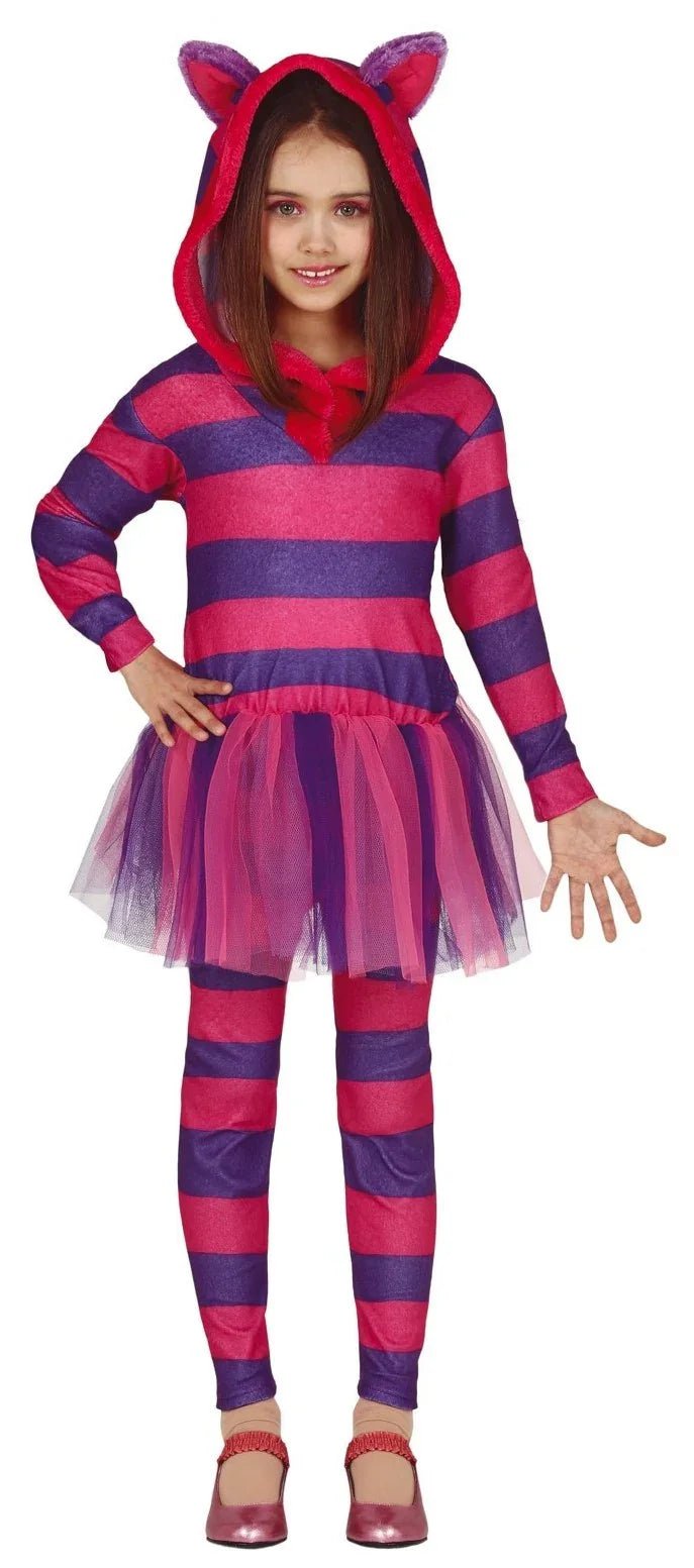 Disfraz de Gato Cheshire con Tutú para Niña Alicia en el País de las Maravillas Guirca