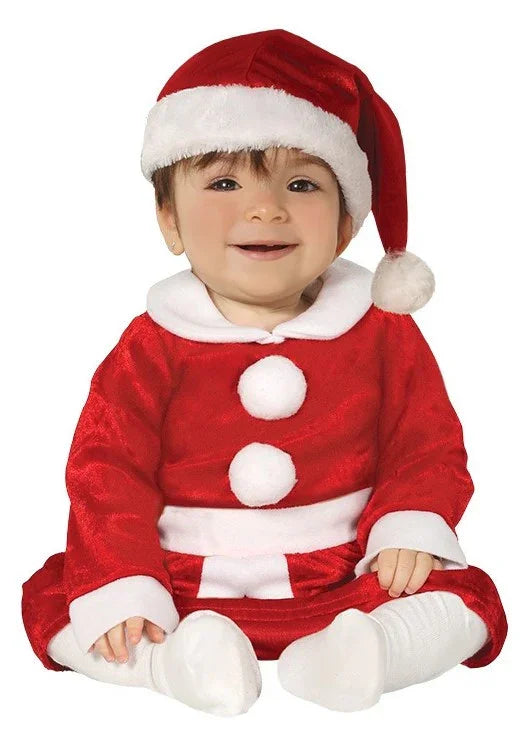 Disfraz de Mamá Noel Terciopelo para Bebé Papa Noel y Mama Noel Guirca