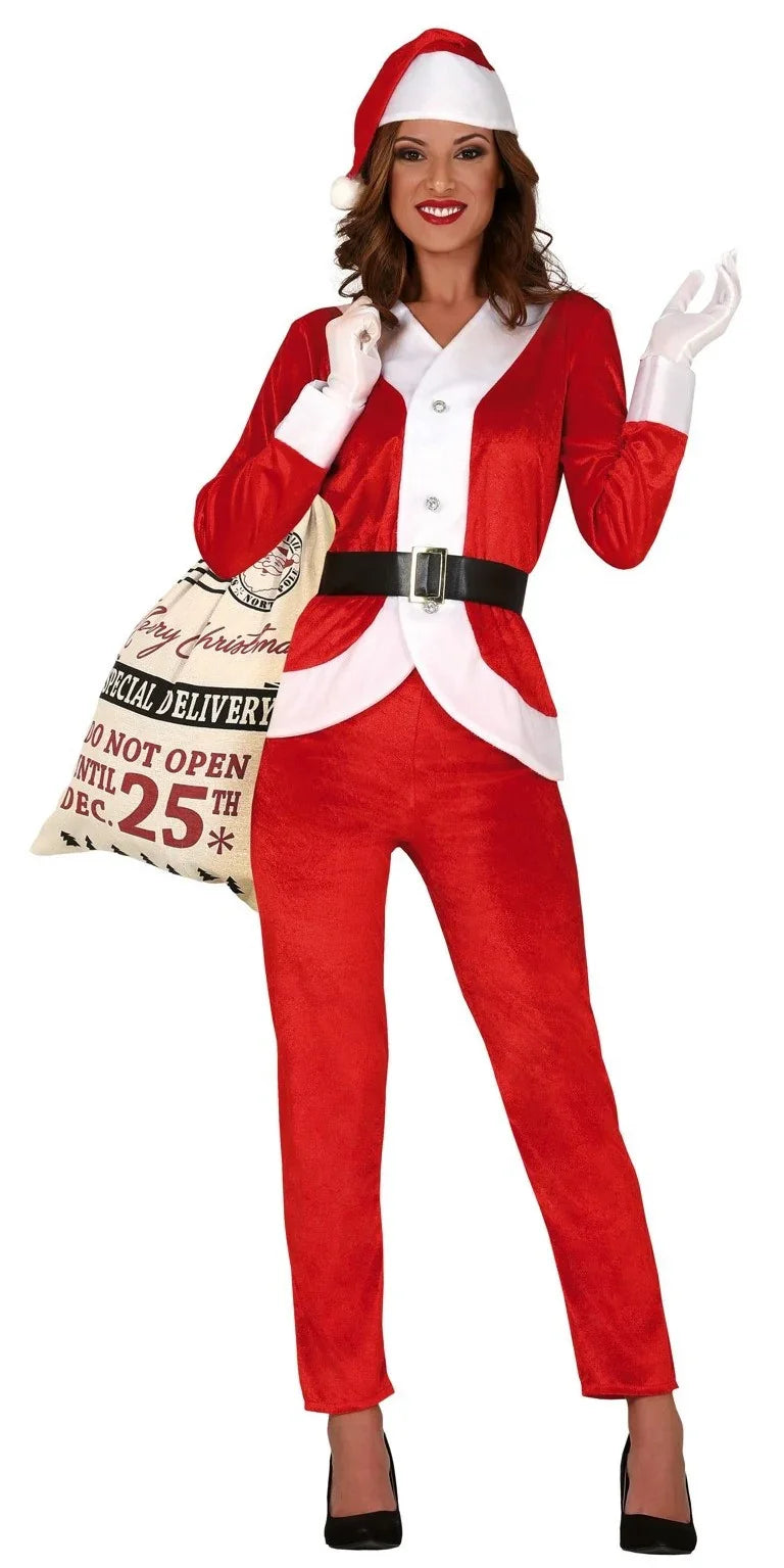 Disfraz de Mamá Noel con Pantalón para Mujer Papa Noel y Mama Noel Guirca