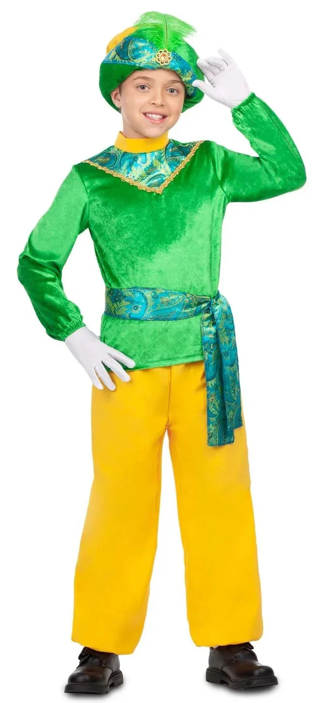 Disfraz de Paje Reyes Magos Verde para Niño Reyes Magos y Pajes Viving