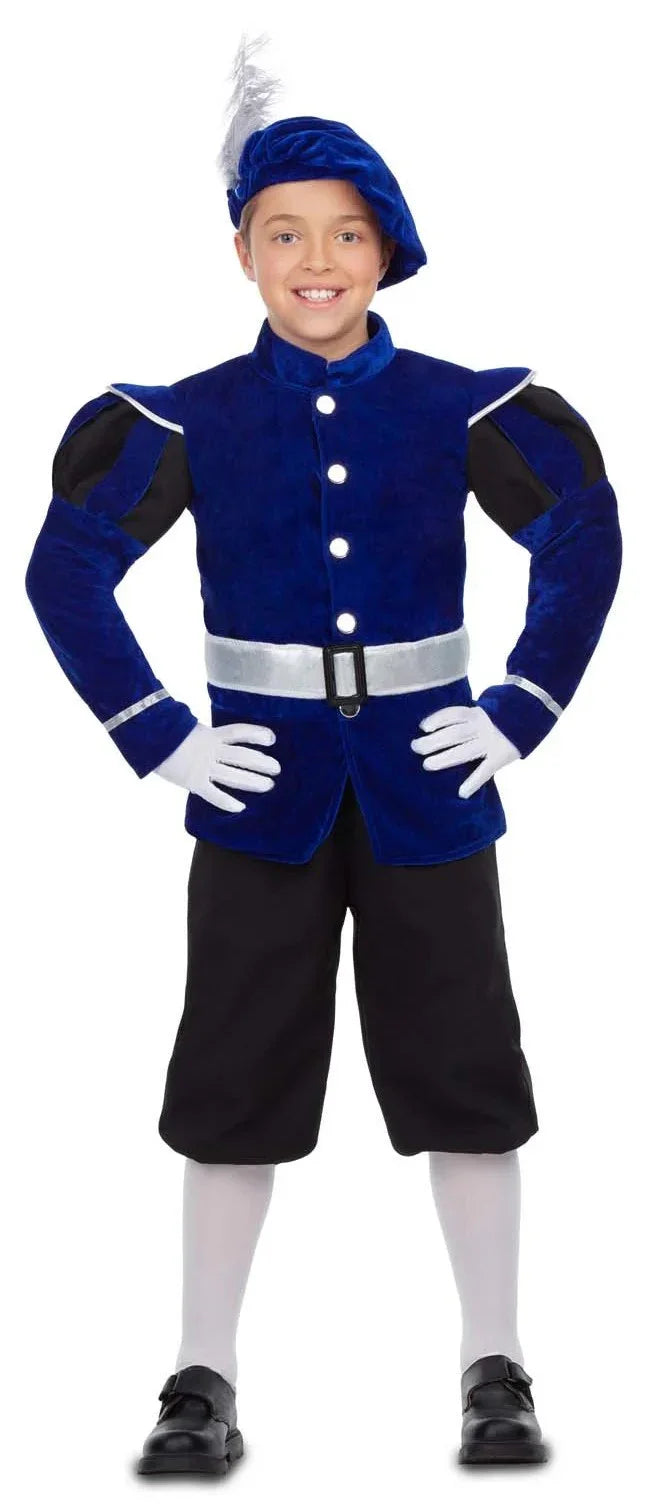 Disfraz de Paje Reyes Magos Azul para Niño Reyes Magos y Pajes Viving