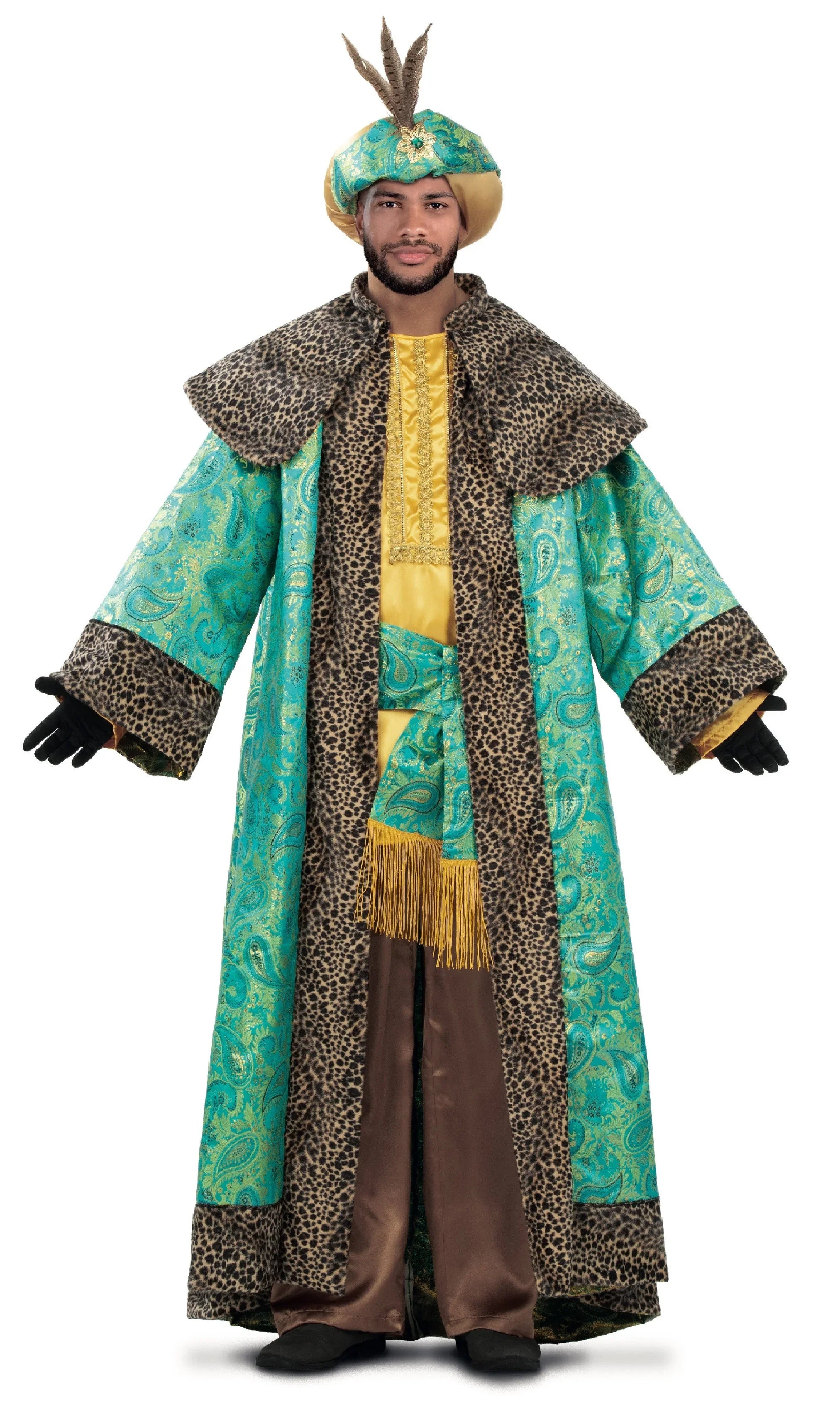 Disfraz de Rey Mago Baltasar con Capa para Hombre Reyes Magos y Pajes Viving
