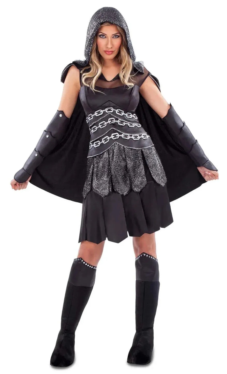 Disfraz de Guerrera Medieval Tenebrosa para Mujer Caballeros y Cruzados Medievales Viving