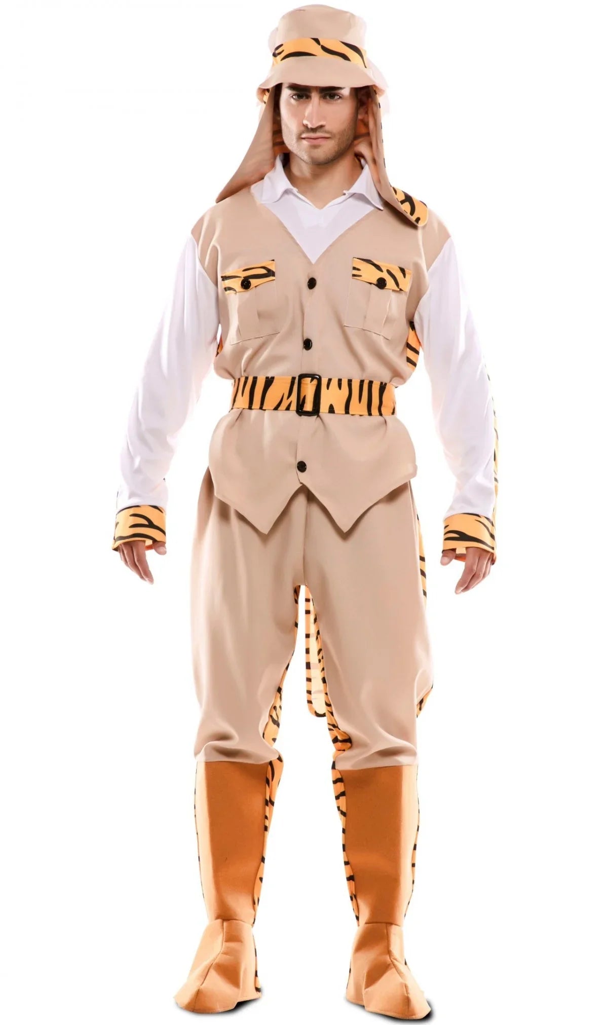 Disfraz Doble de Cazador y Tigre para Adulto Exploradores EuroCarnavales