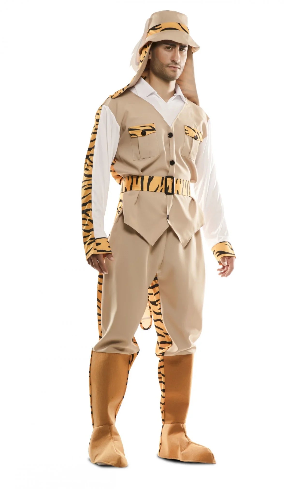 Disfraz Doble de Cazador y Tigre para Adulto Exploradores EuroCarnavales