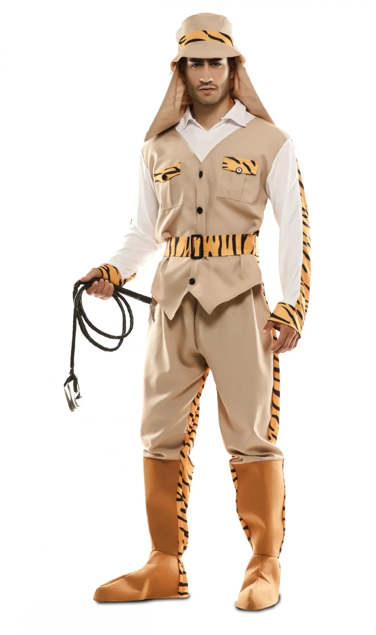 Disfraz Doble de Cazador y Tigre para Adulto Exploradores EuroCarnavales