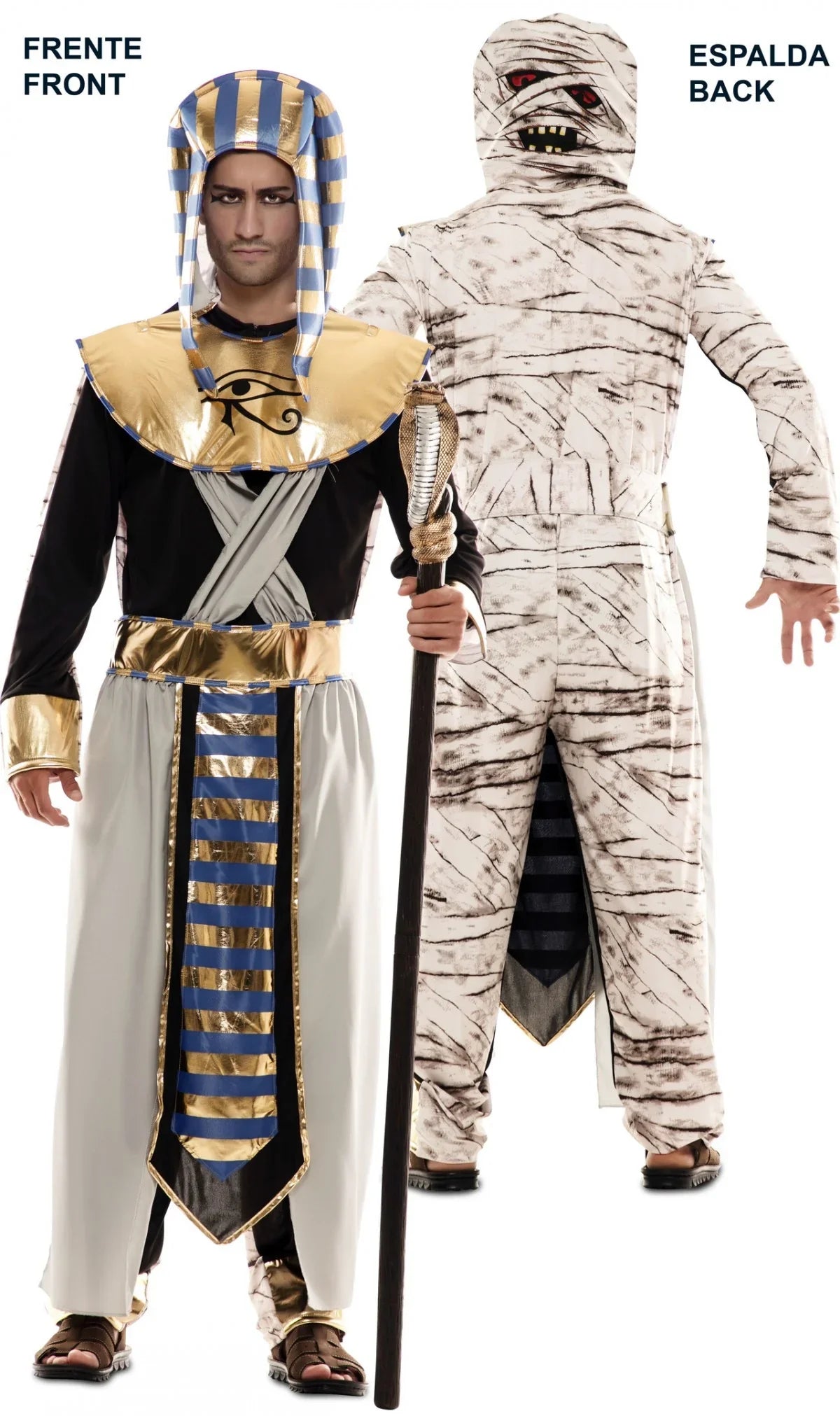 Disfraz Doble de Egipcio y Momia para Adulto Egipcio EuroCarnavales