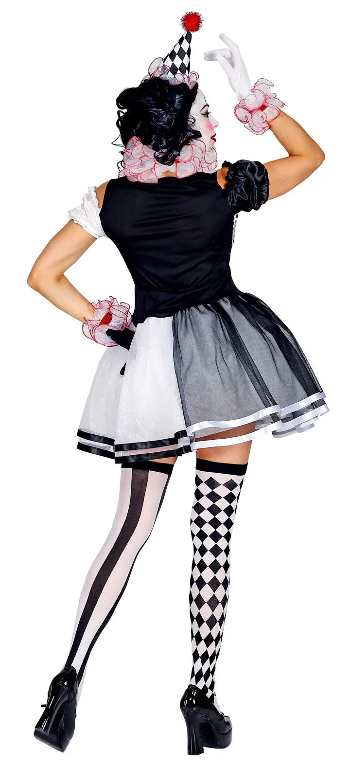 Disfraz de Arlequina Corto para Mujer Arlequines y Bufones Widmann