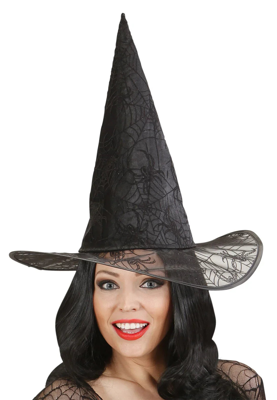 Sombrero de Bruja con Telarañas y Purpurina Sombreros de Bruja Widmann