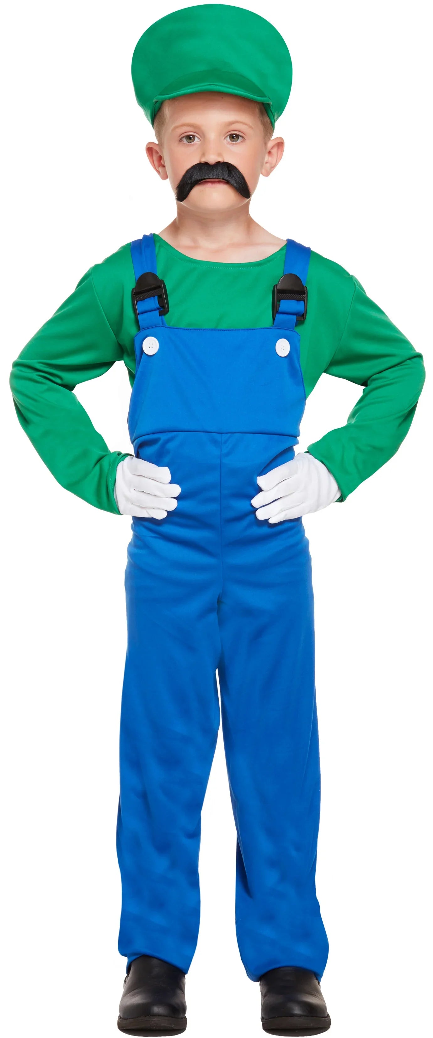 Disfraz de Luigi para Niño Super Mario Bros y Luigi Harlequin