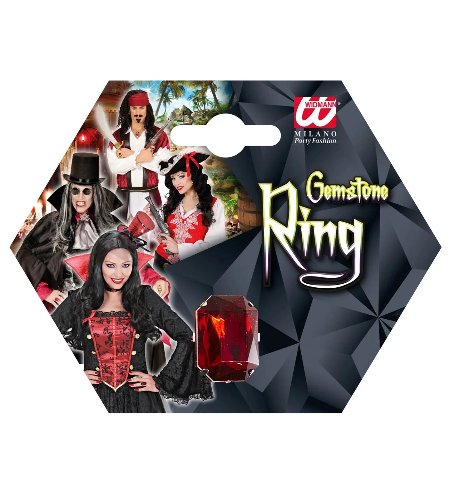 Anillo con Gema Roja Grande Joyas y Bisutería Widmann