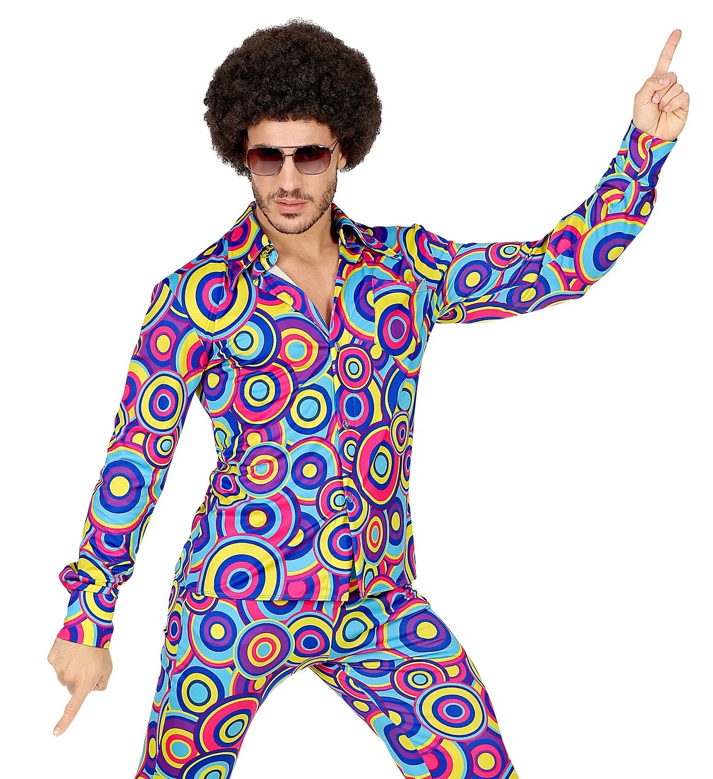 Camisa Disco Años 70 Psicodélica para Hombre Disco Widmann