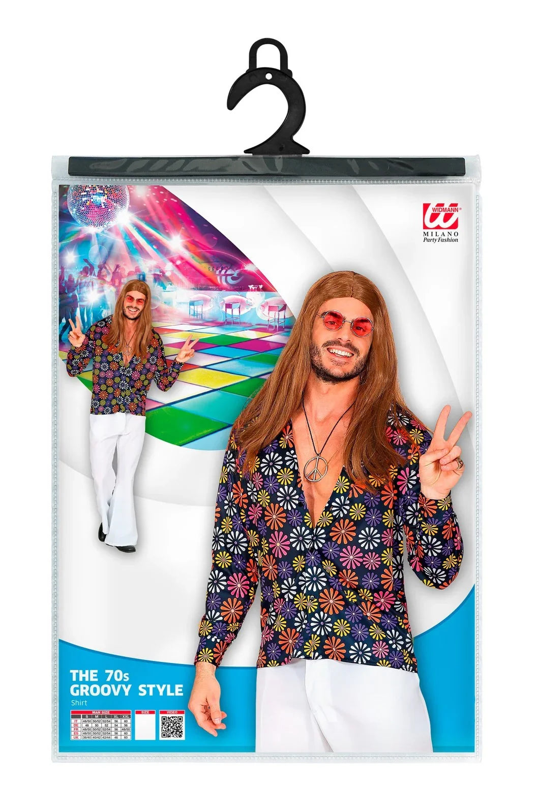 Camisa Hippie con Flores de Colores para Hombre Complementos Hippies Widmann