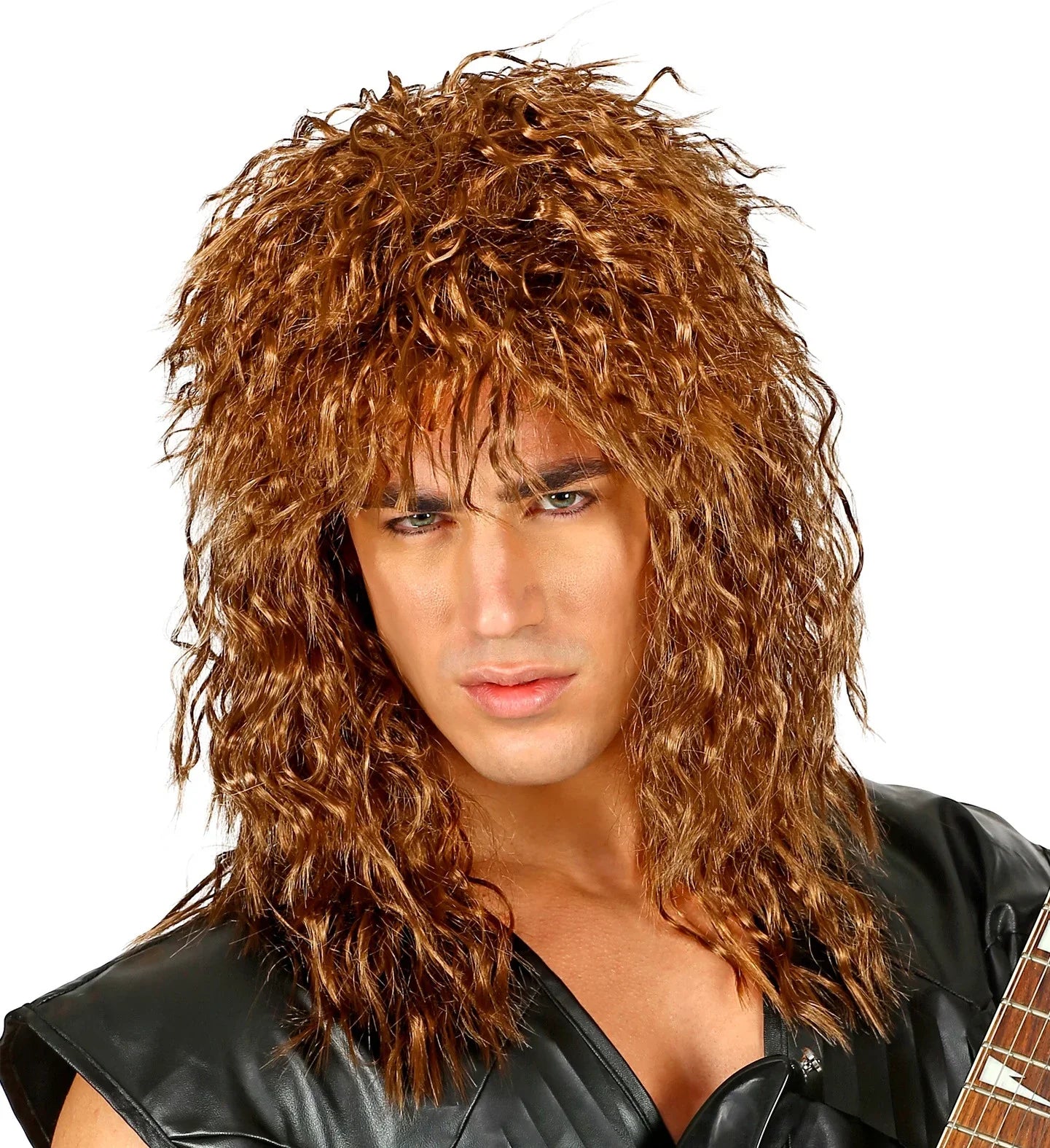 Peluca de Bon Jovi Castaña Estilo Años 80 Músicos y Cantantes Widmann