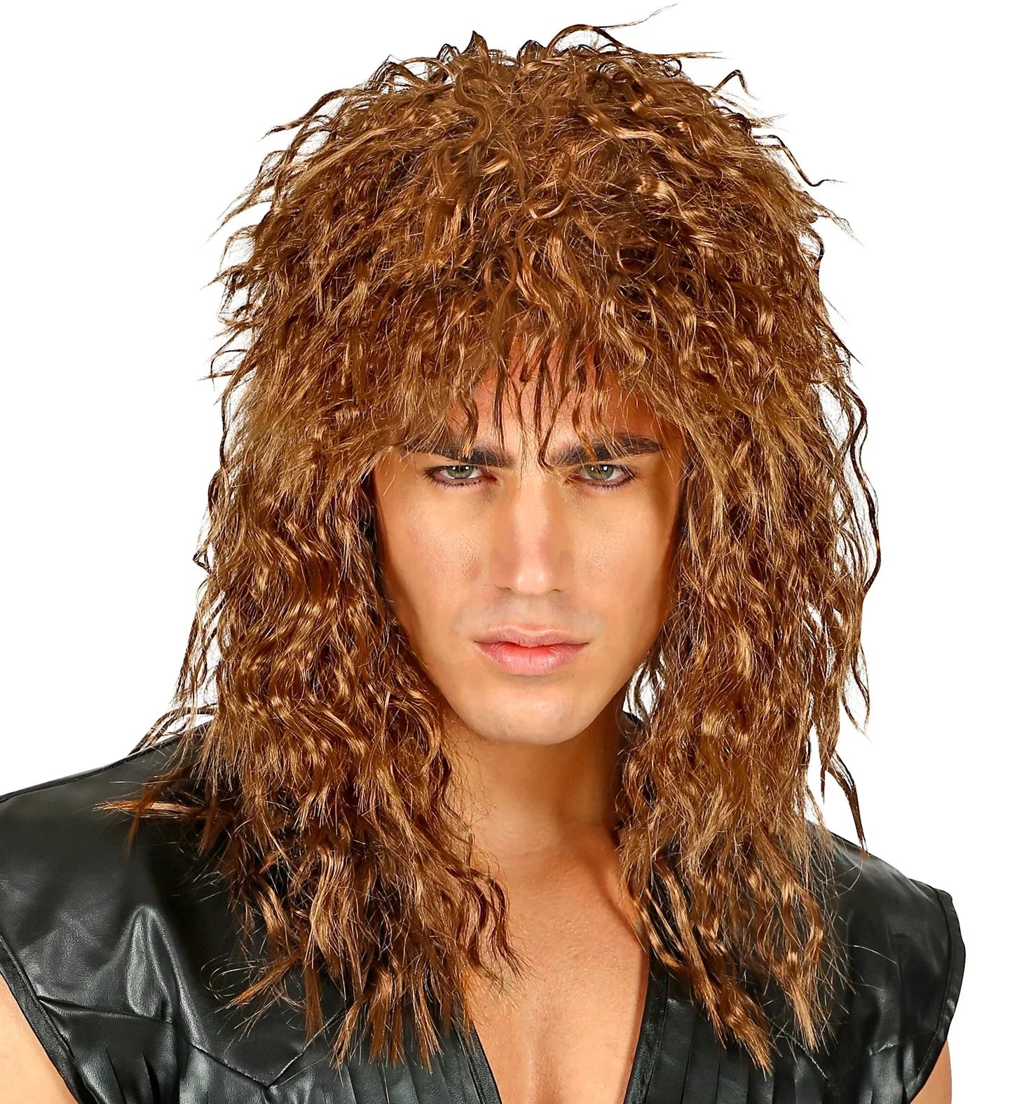 Peluca de Bon Jovi Castaña Estilo Años 80 Músicos y Cantantes Widmann