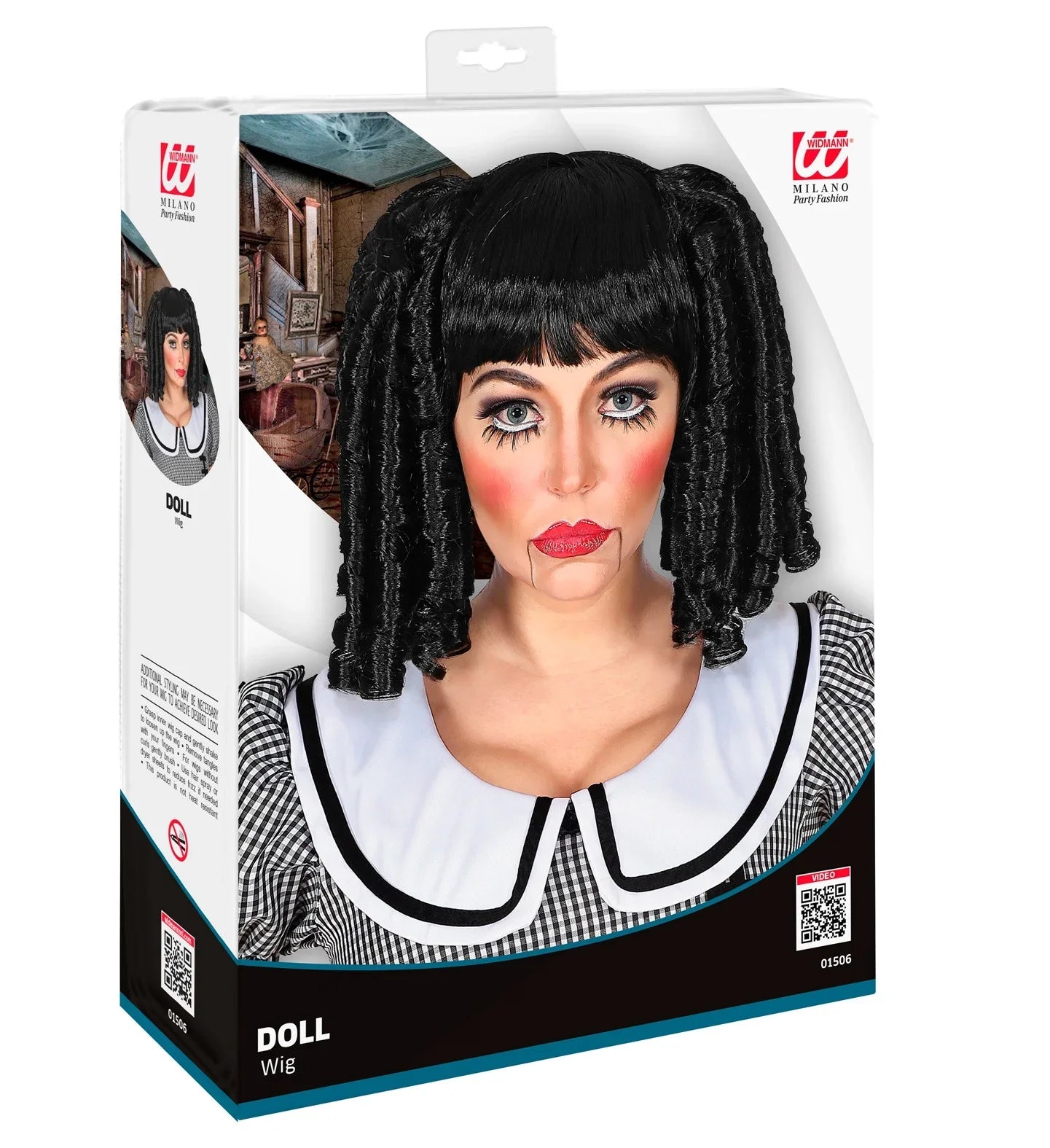 Peluca de Muñeca de Trapo Morena con Tirabuzones Hechiceros y Muñecas Vudú Widmann