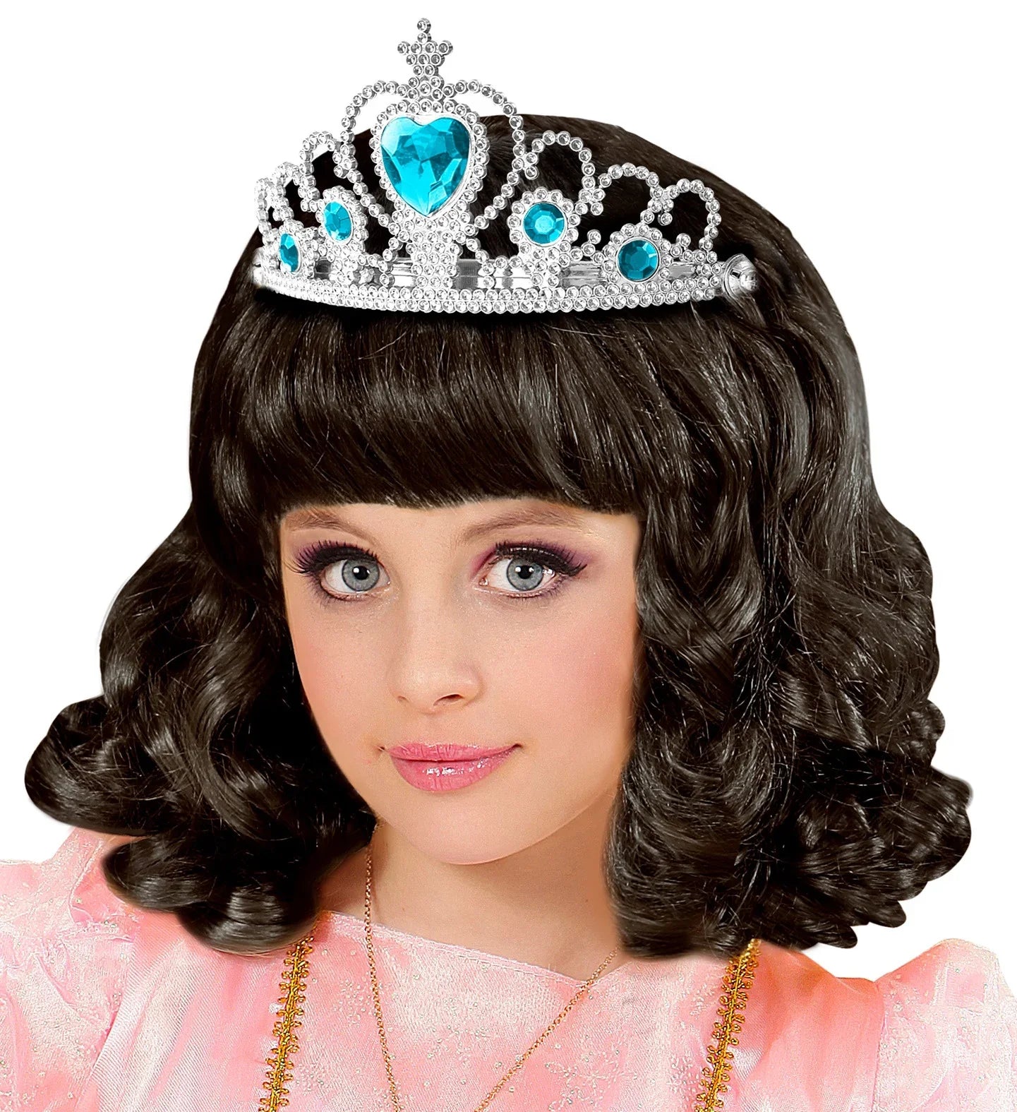 Tiara de Princesa Plateada con Gemas Azules Infantil Coronas y Tiaras Widmann
