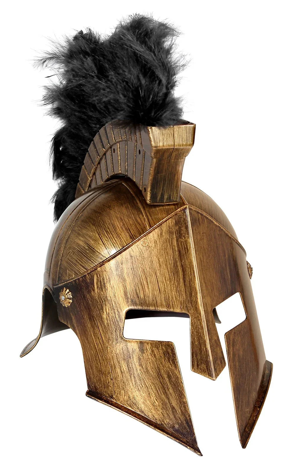 Casco Espartano Dorado con Penacho Negro Complementos Romanos y Griegos Widmann