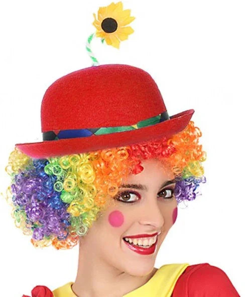 Sombrero de Payaso Rojo con Flor Complementos Payasos Atosa
