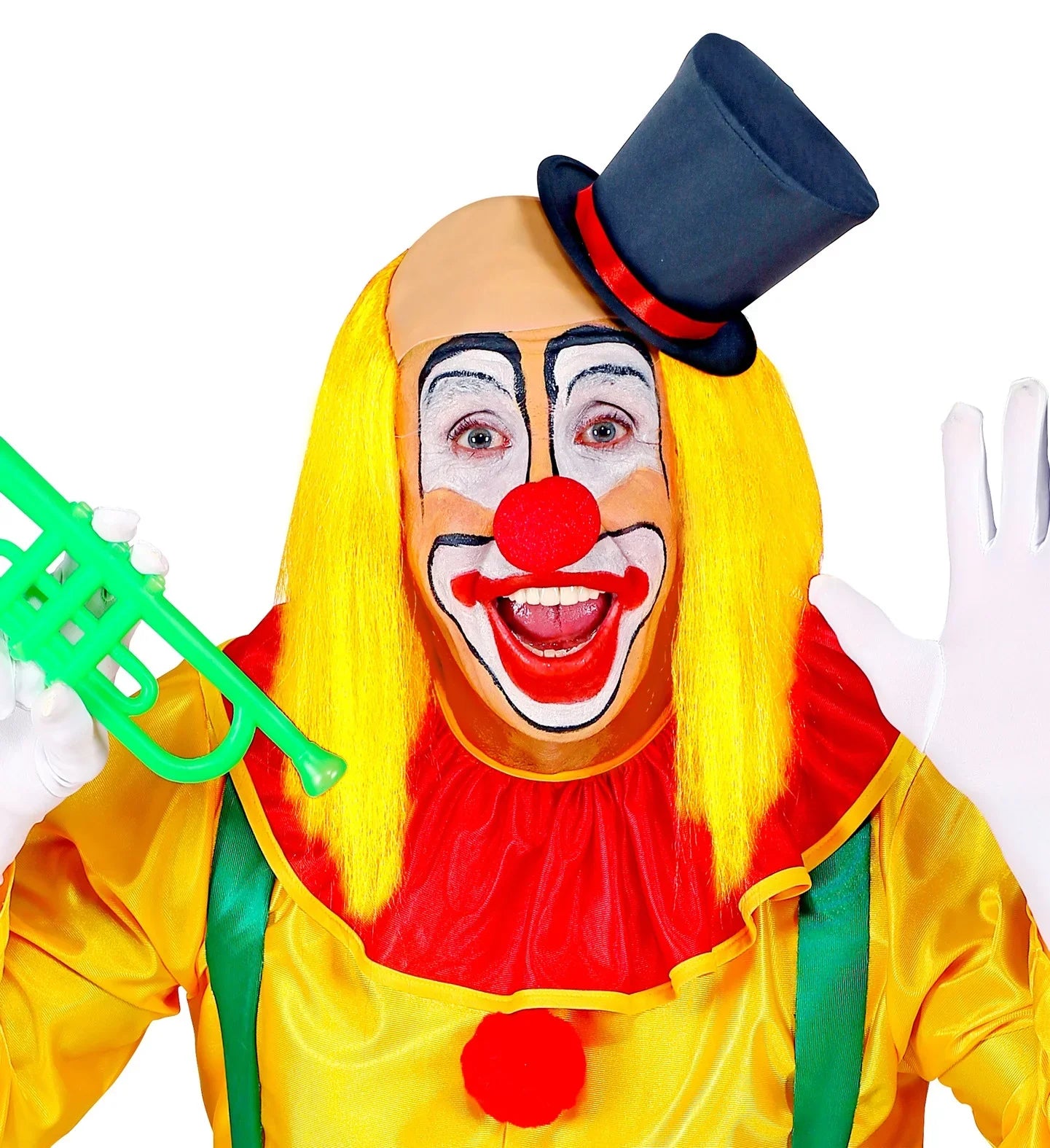 Peluca de Payaso Amarilla Lisa con Calva Complementos Payasos Widmann