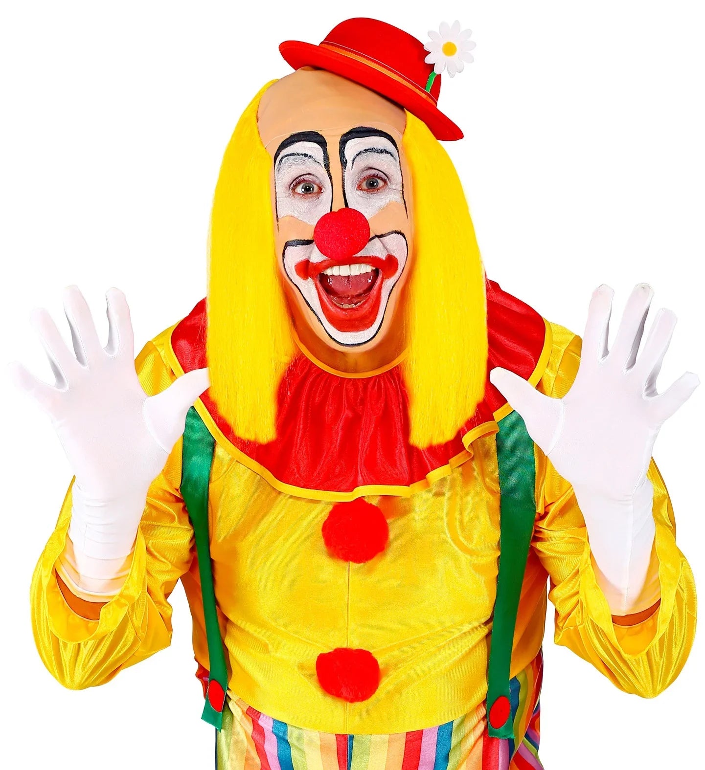 Peluca de Payaso Amarilla Lisa con Calva Complementos Payasos Widmann