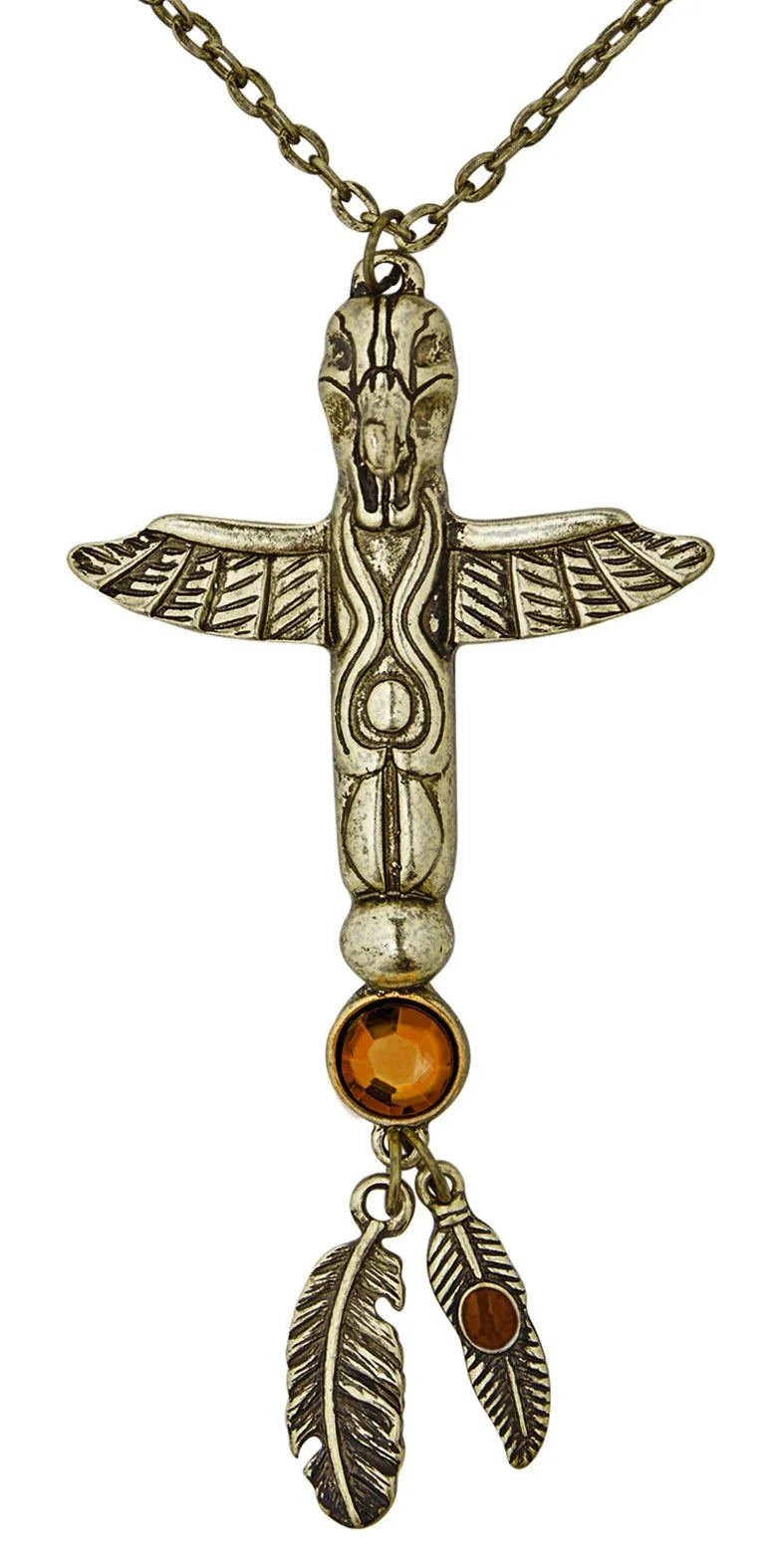 Collar Indio con Tótem y Gema Ámbar Complementos Indios Widmann
