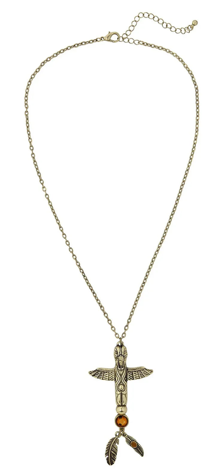 Collar Indio con Tótem y Gema Ámbar Complementos Indios Widmann