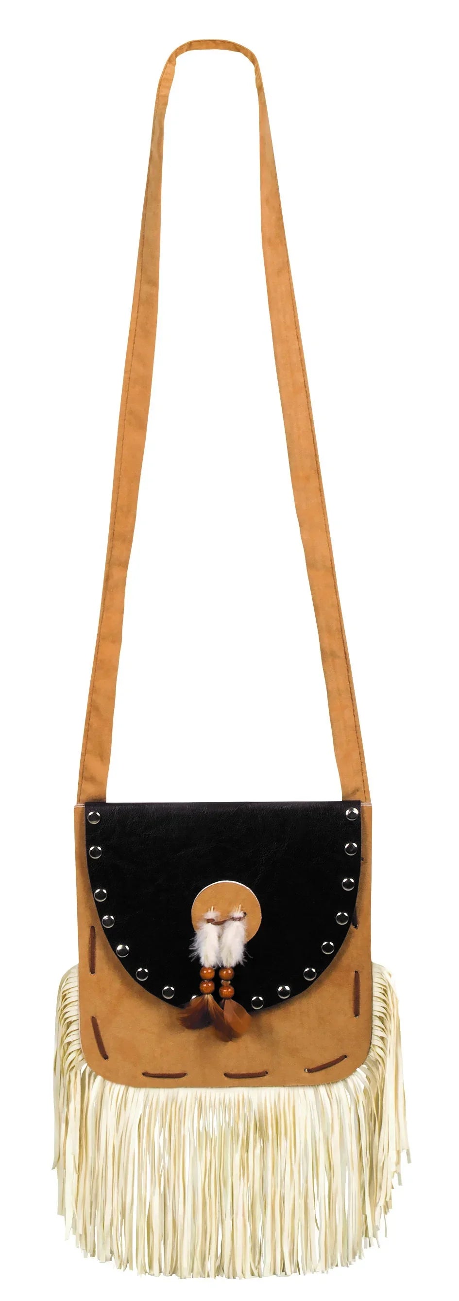 Bolso Indio de Polipiel con Flecos Complementos Indios Fycar Complementos