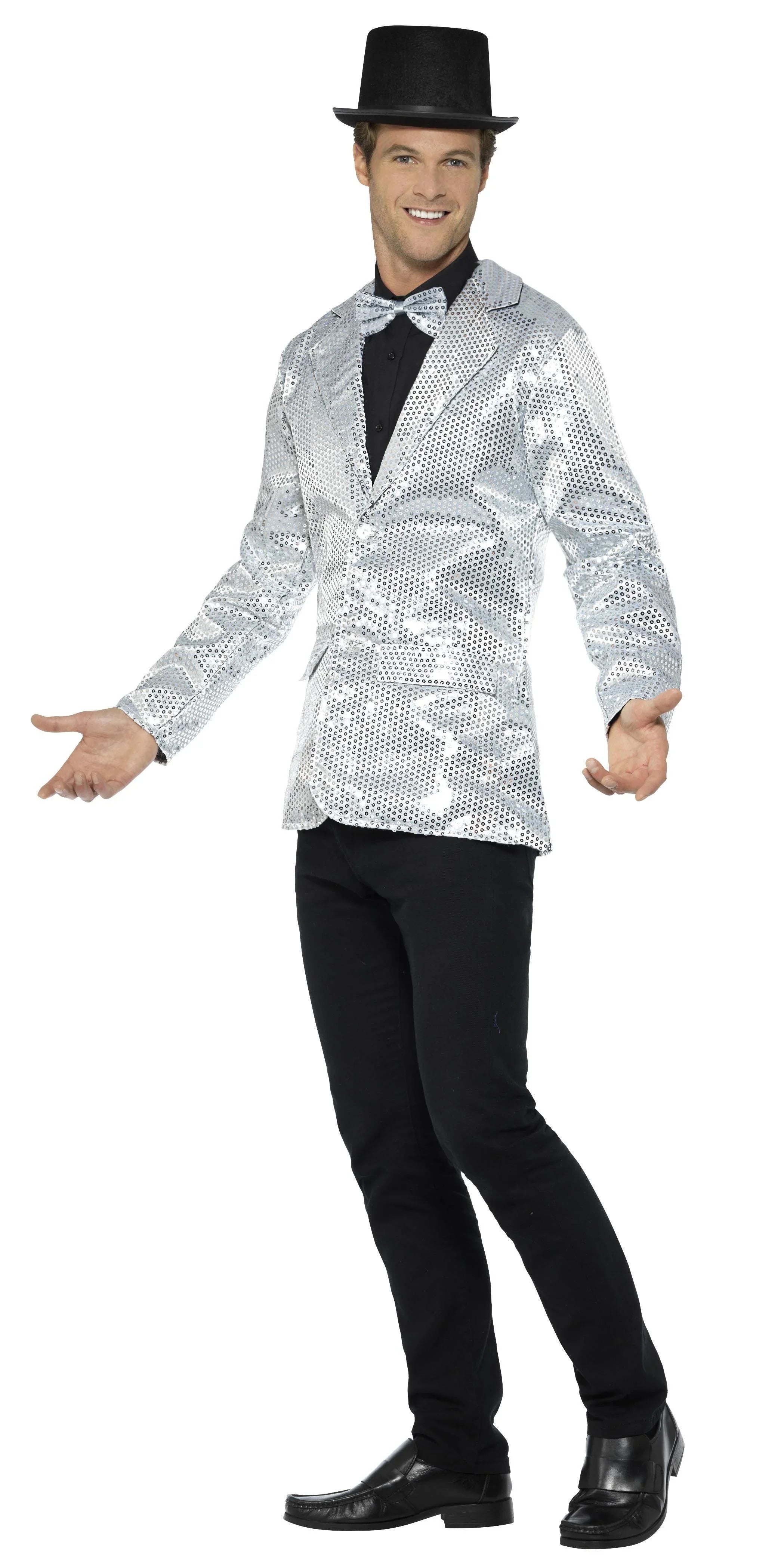 Chaqueta Plateada con Lentejuelas para Hombre Chaquetas, Chalecos y Camisas Smiffys