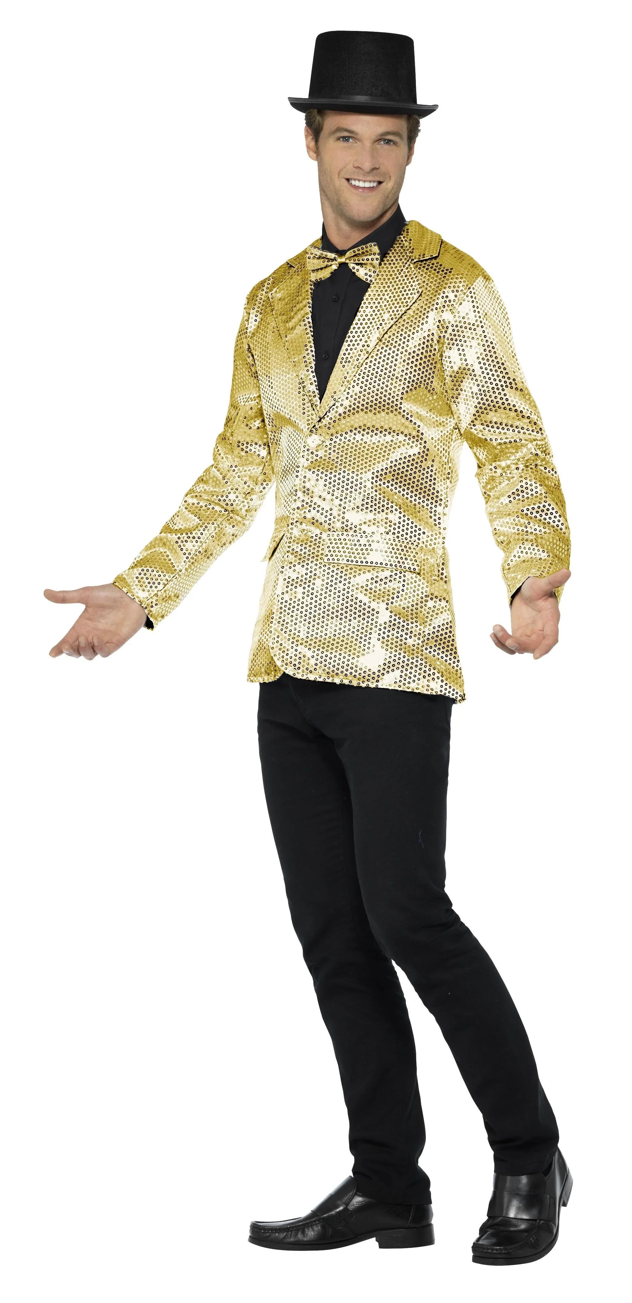 Chaqueta Dorada con Lentejuelas para Hombre Chaquetas, Chalecos y Camisas Smiffys