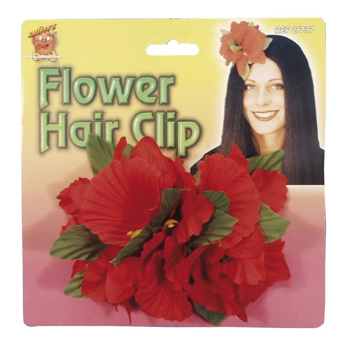 Flor Hawaiana Roja para el Pelo Complementos Hawaianos Smiffys