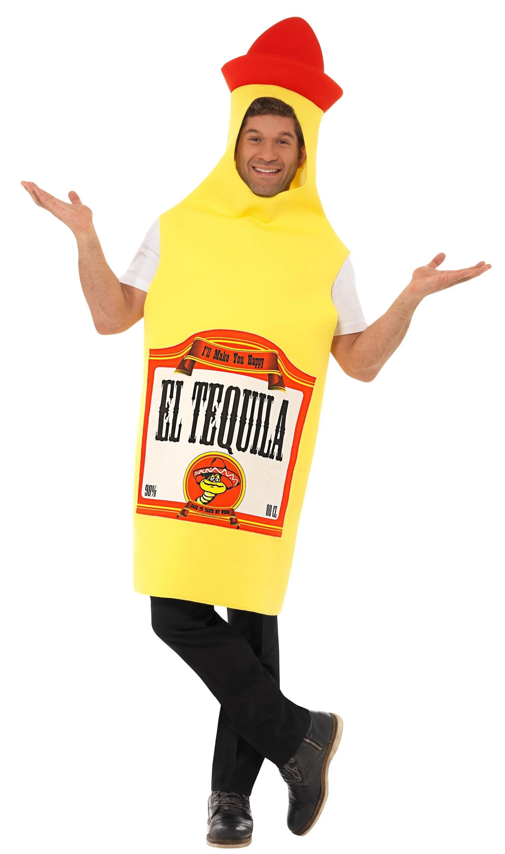 Disfraz de Botella de Tequila Mexicano para Adulto Bebida y Comida Smiffys
