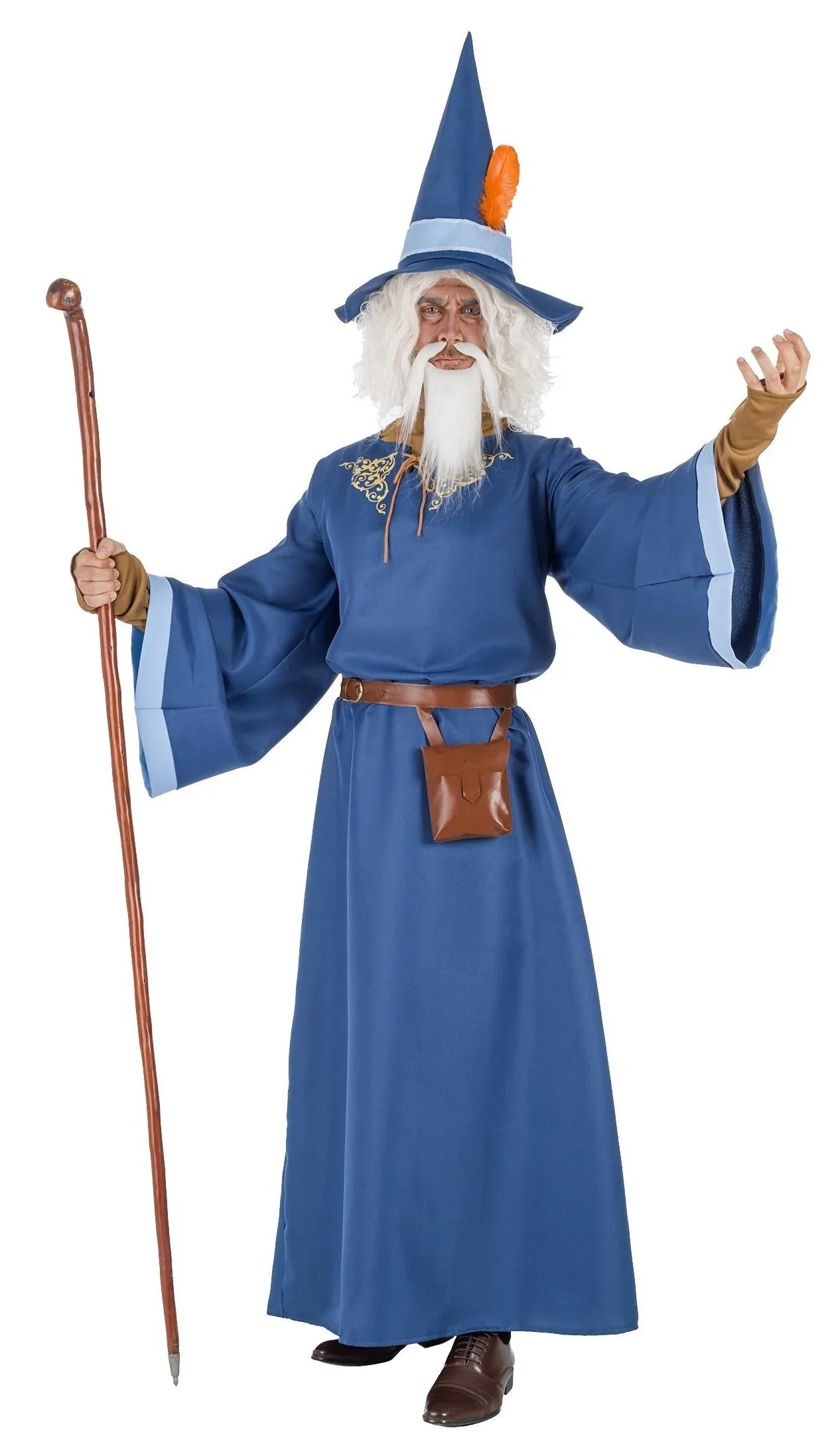 Disfraz de Mago Merlín Azul para Hombre Magos y Hechiceros Kimokawaii