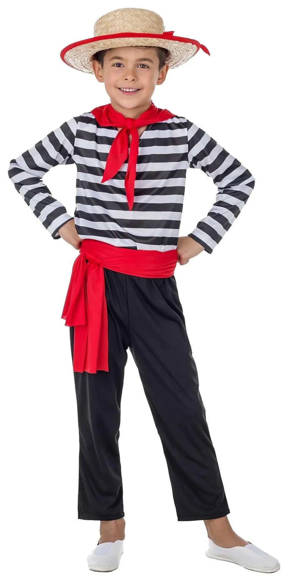 Disfraz de Gondolero Veneciano para Niño Veneciano y Época Kimokawaii