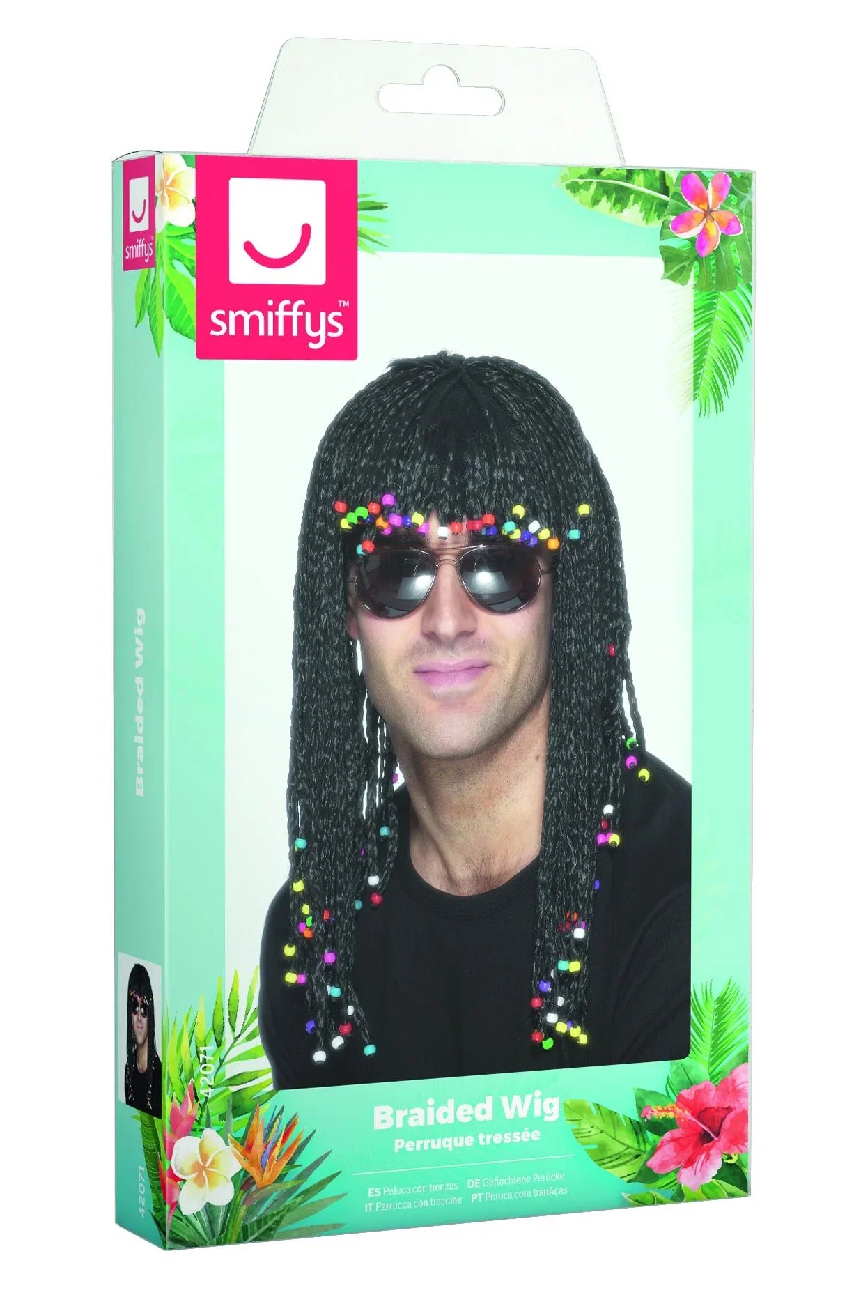 Peluca de Stevie Wonder Morena con Trenzas Pelucas Morenas Smiffys