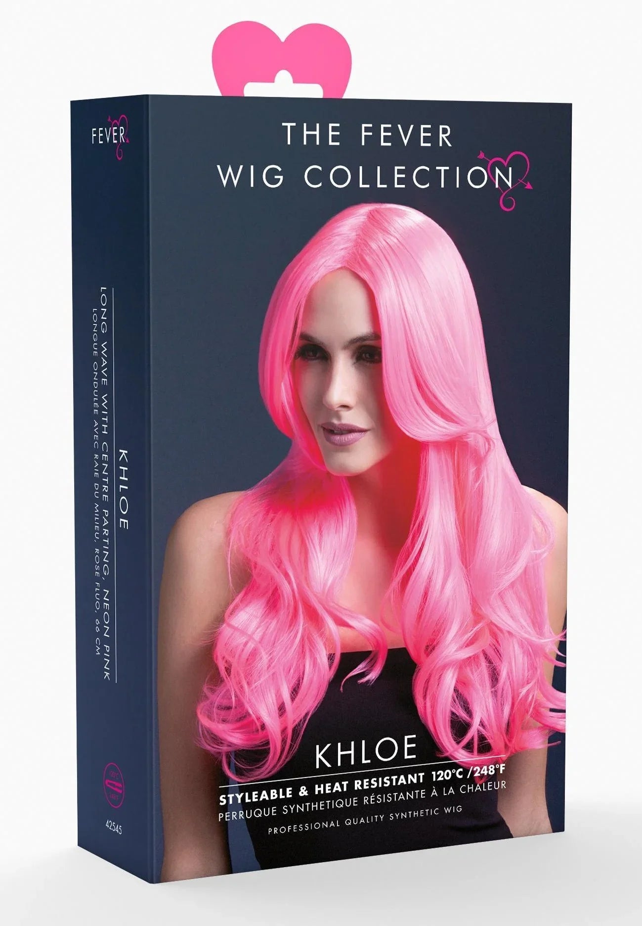 Peluca Rosa Neón con Melena Larga Ondulada Premium Pelucas Rosas Smiffys