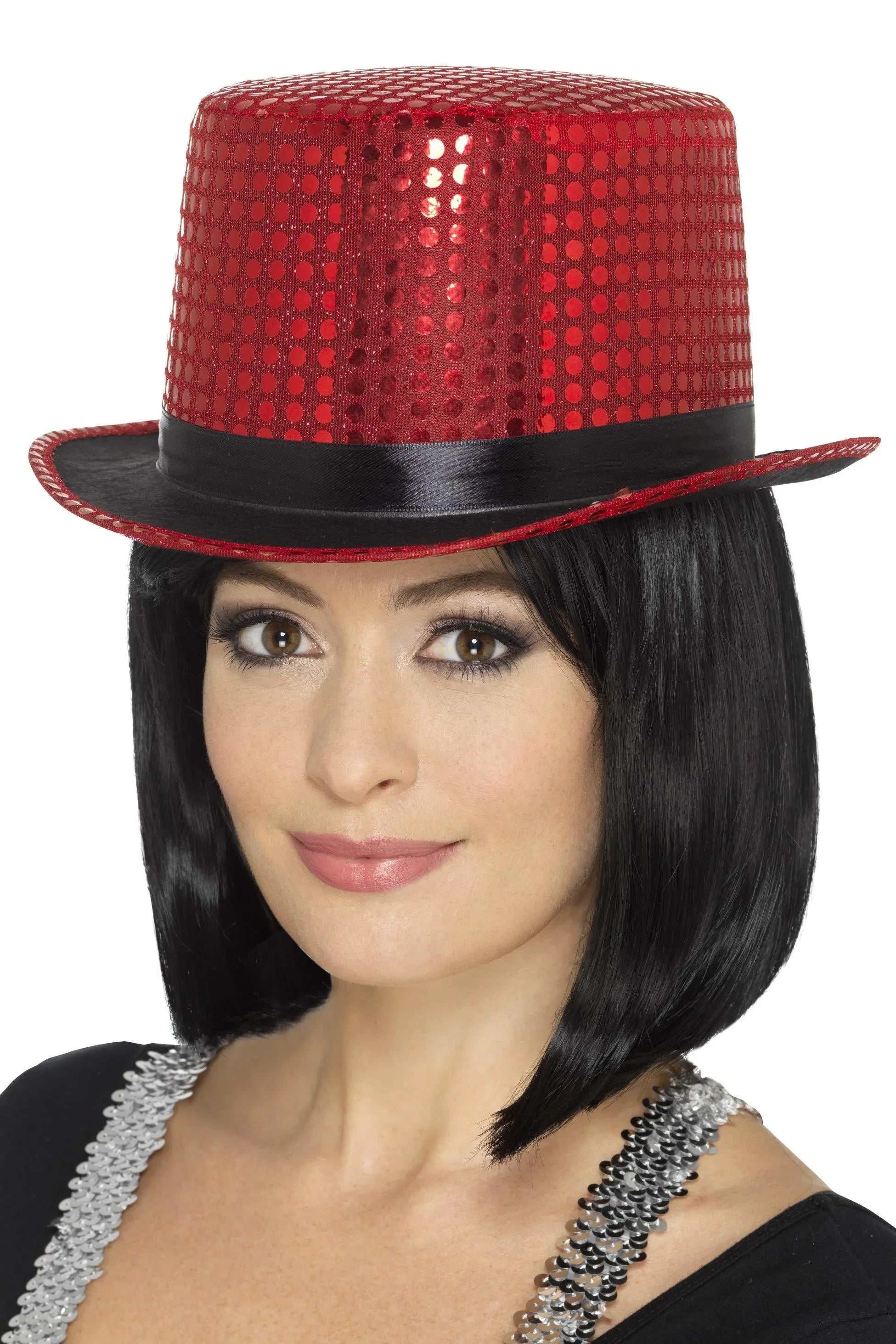 Chistera Roja con Lentejuelas Chisteras Smiffys