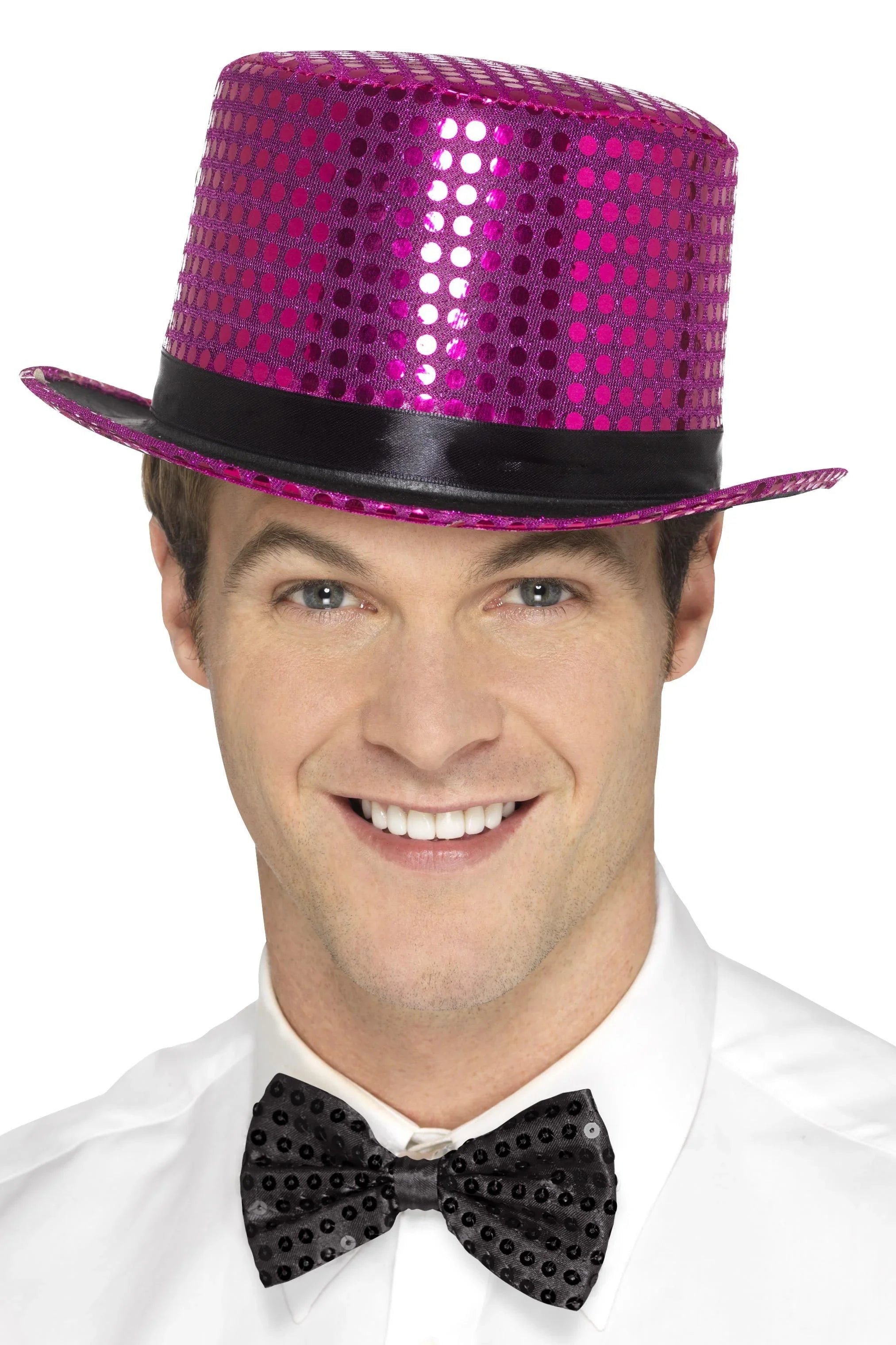 Chistera Rosa Fucsia con Lentejuelas Chisteras Smiffys