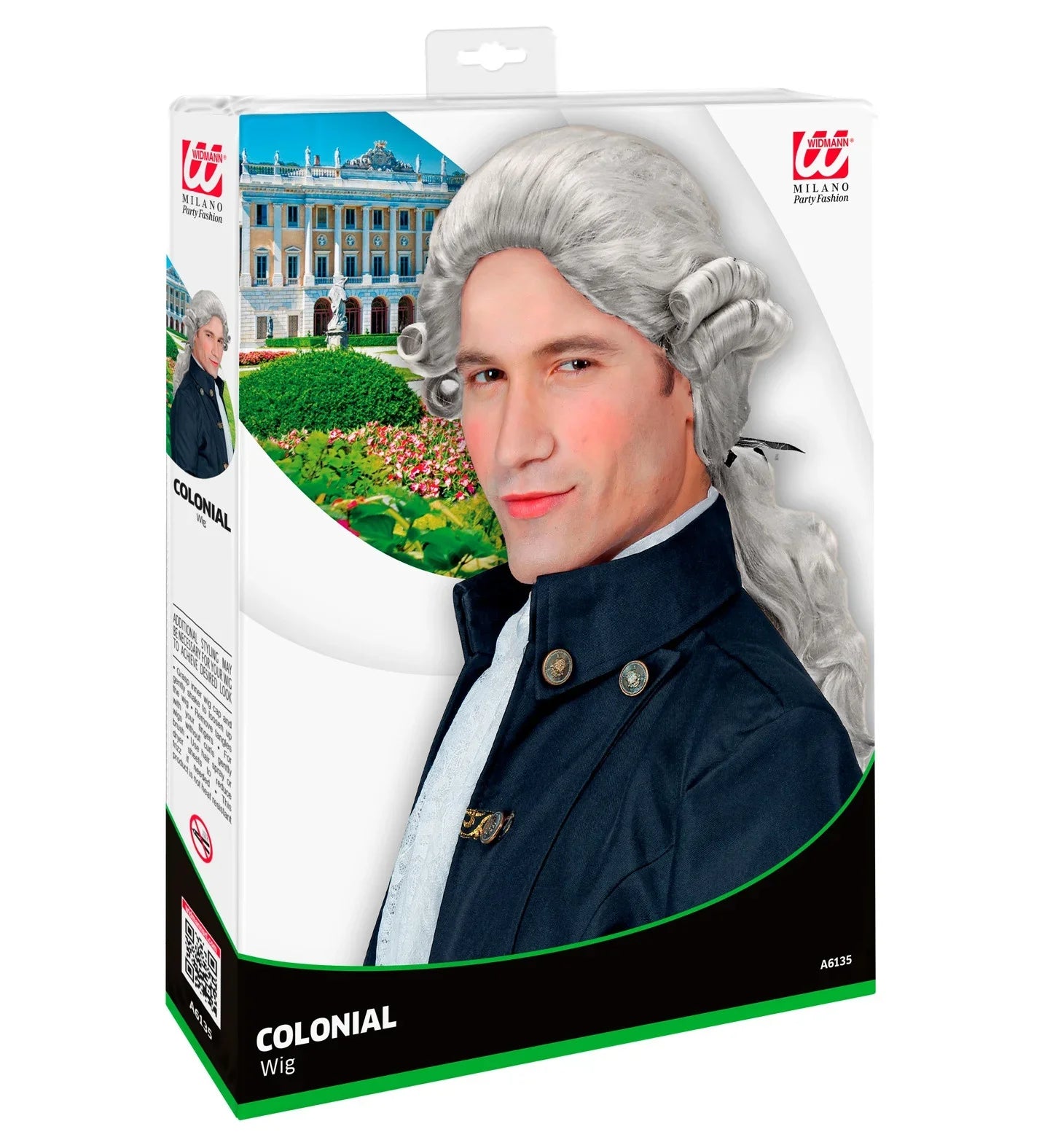 Peluca Gris de Época con Coleta para Hombre COMPLEMENTOS Widmann