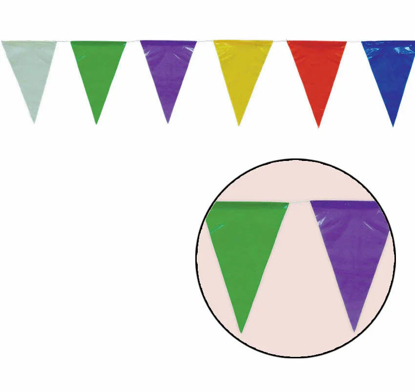 Guirnalda de Banderines de Colores de Plástico Decoración Guirca