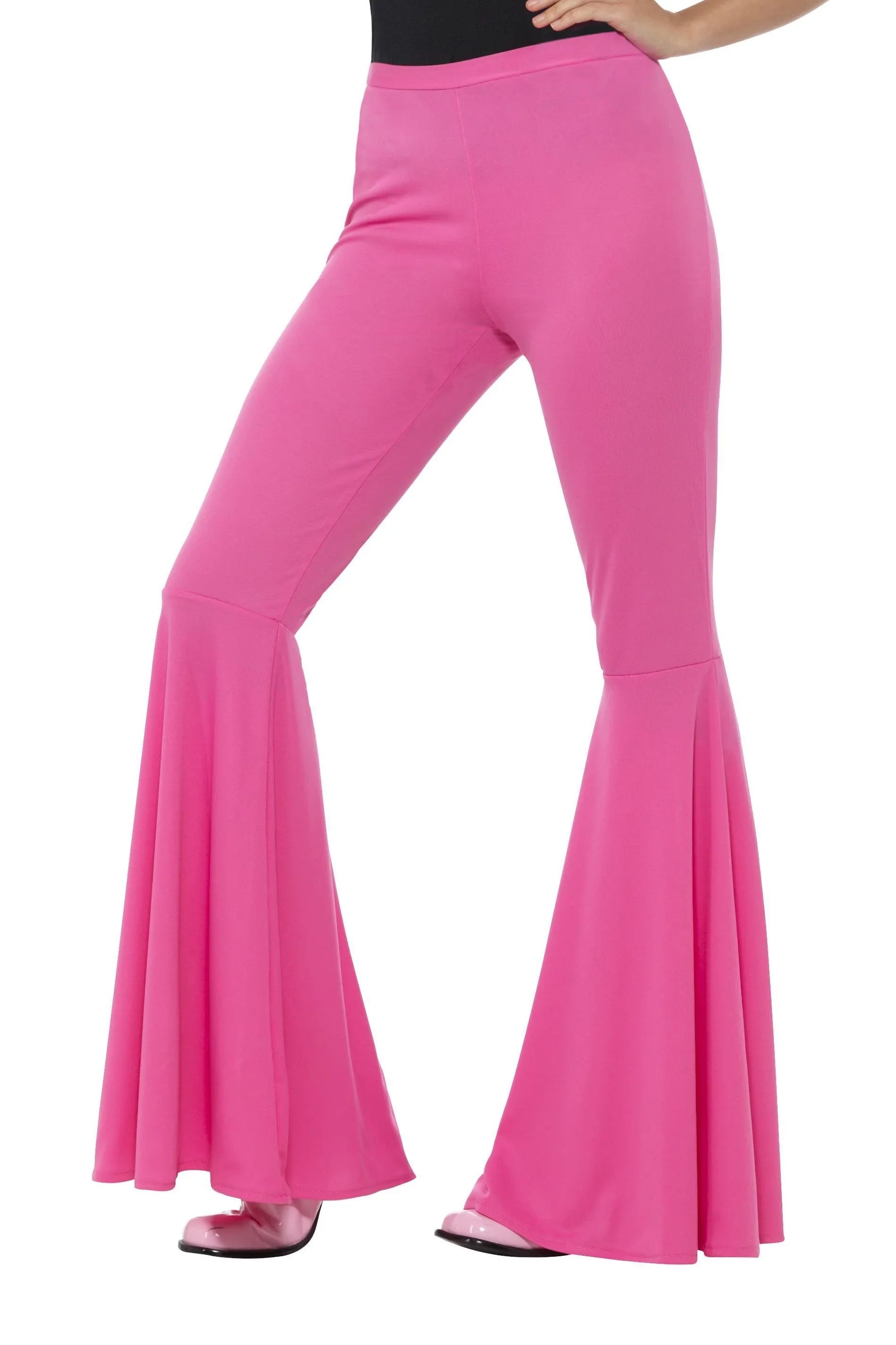 Pantalón de Campana Rosa Estilo Hippie para Mujer Complementos Hippies Smiffys