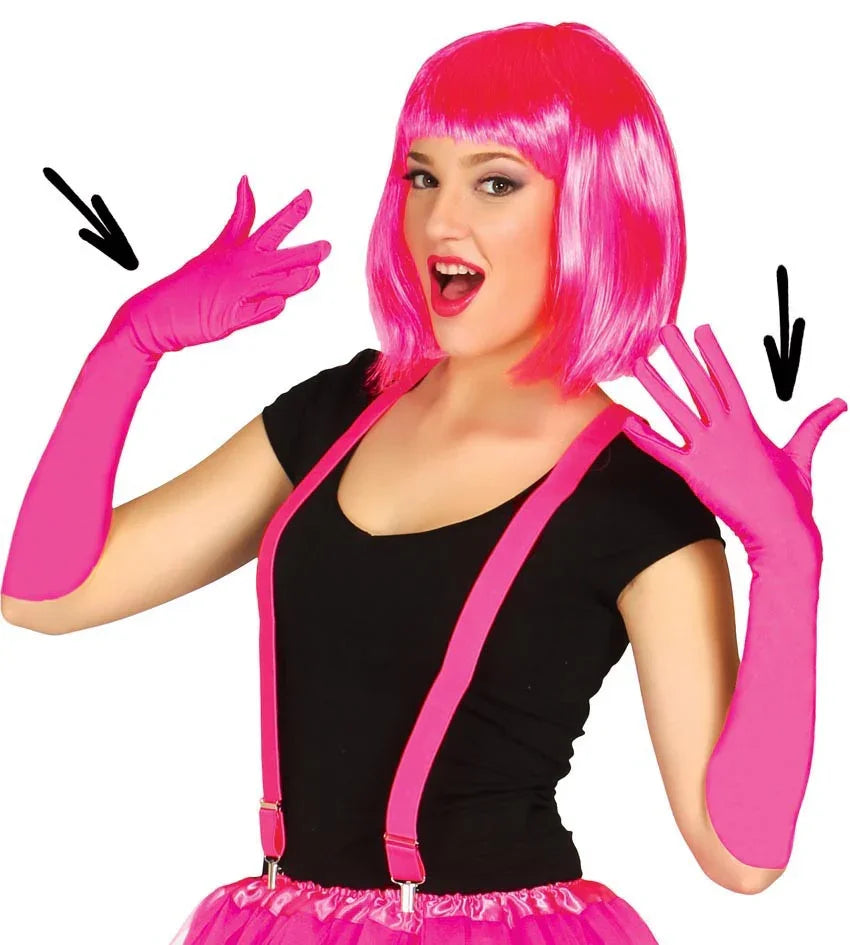 Guantes Rosa Fucsia Largos Guantes Guirca