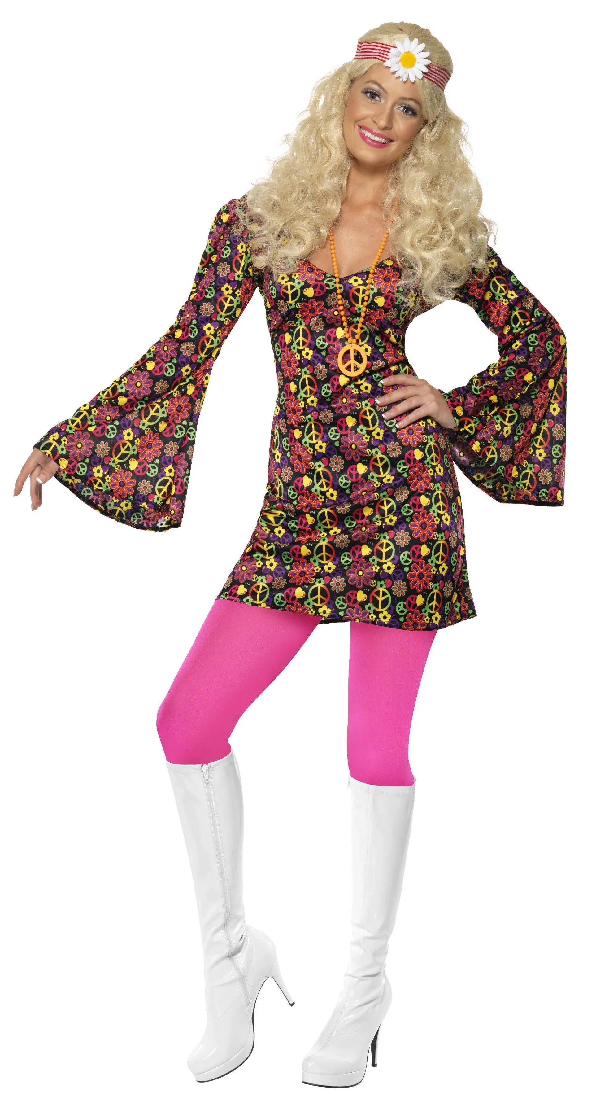 Disfraz de Hippie con Mangas de Campana para Mujer Hippies Smiffys