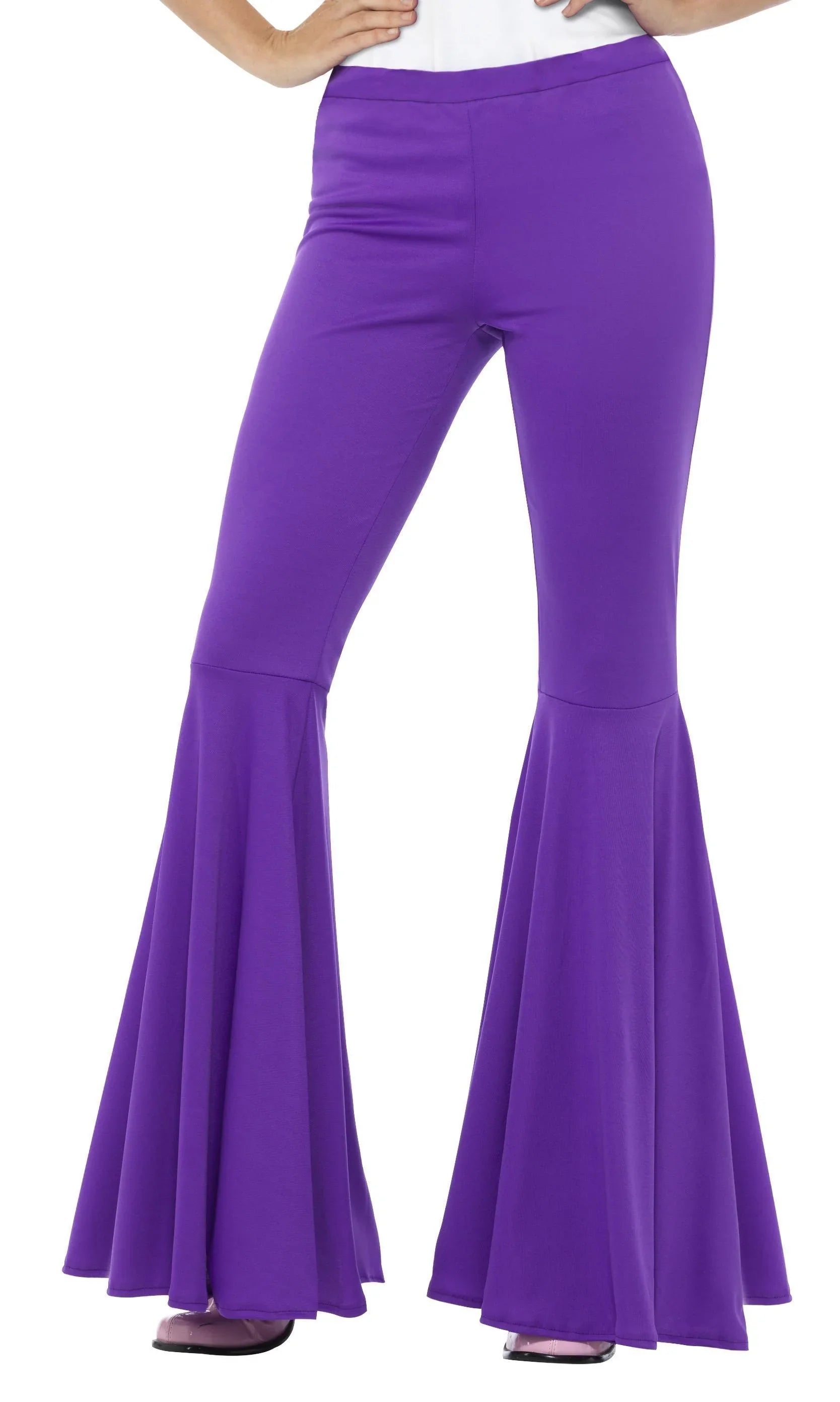 Pantalón de Campana Hippie Morado para Mujer Complementos Hippies Smiffys