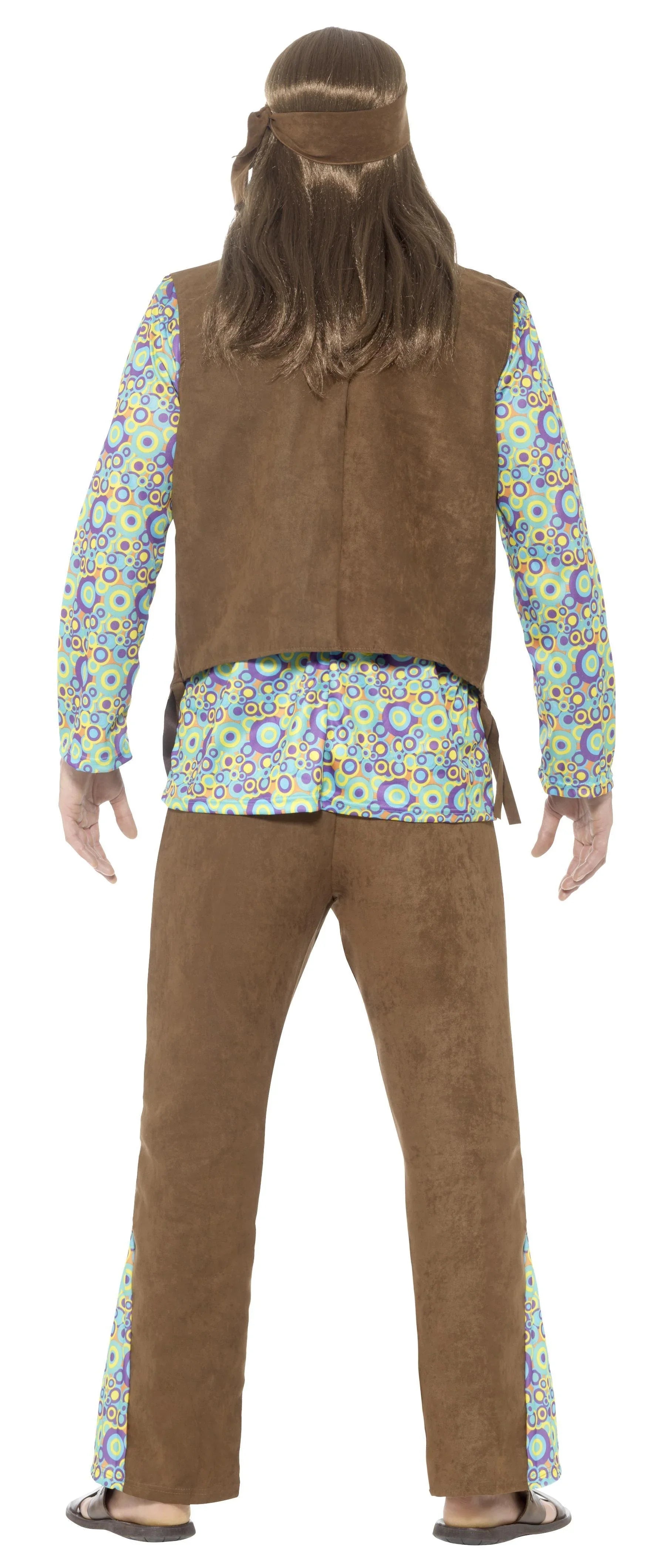 Disfraz de Hippie Psicodélico Marrón para Hombre Hippies Smiffys