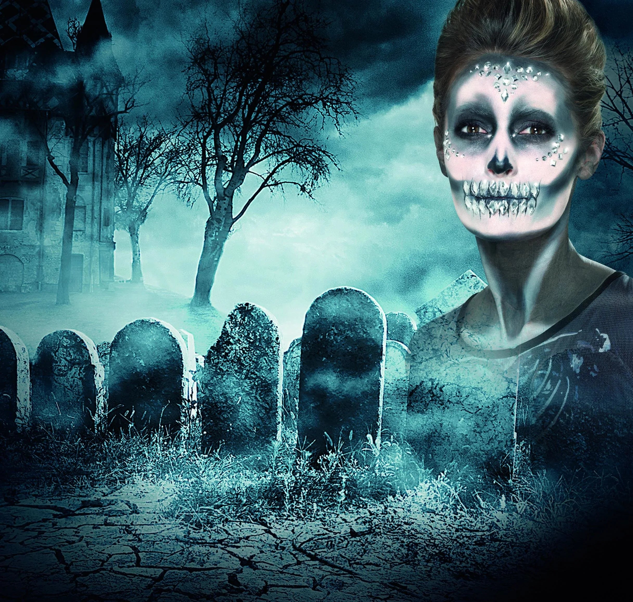 Joyas Faciales Plateadas con Distintas Formas Accesorios de Maquillaje Smiffys